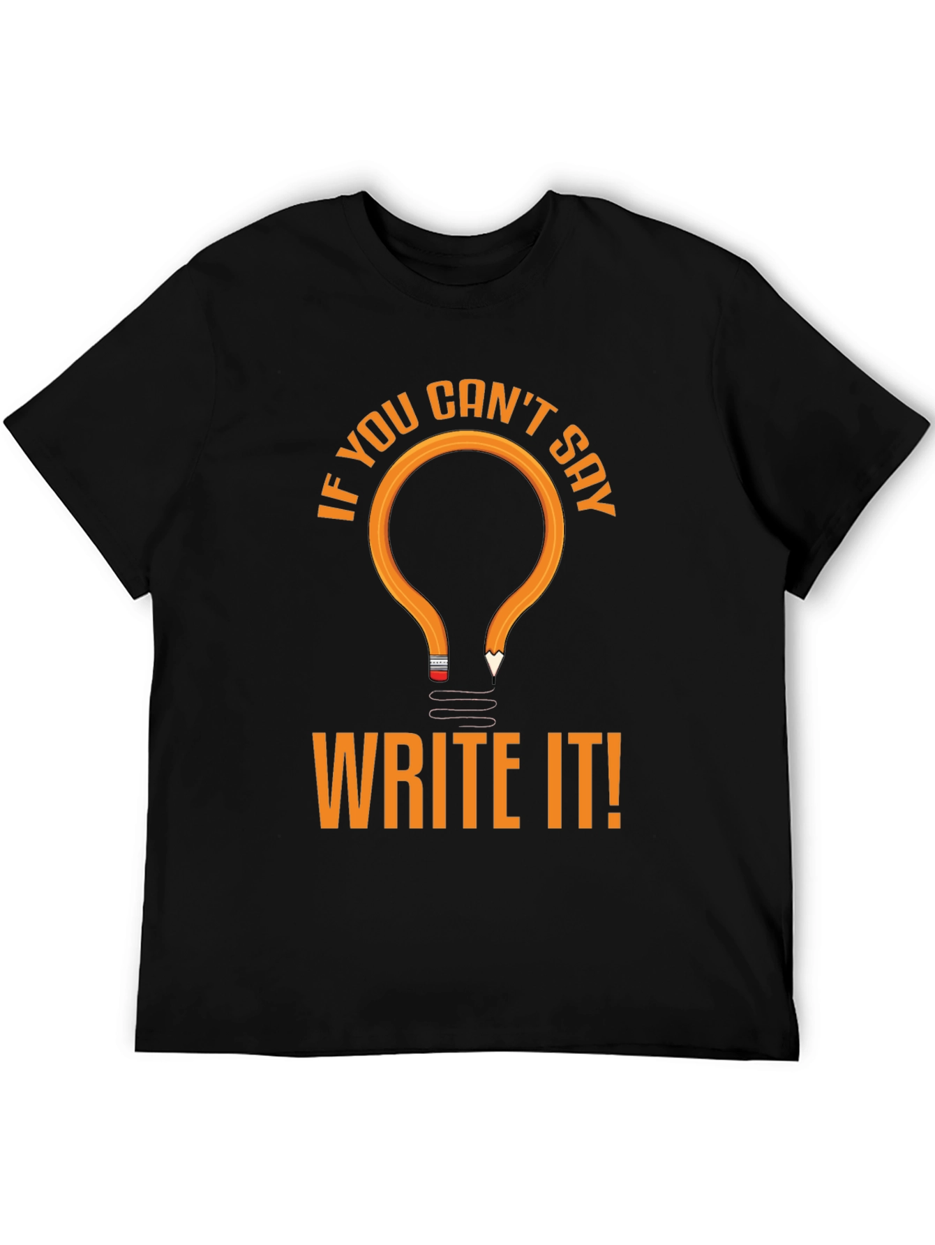Write It! Novelty Graphic Tee - Black Cotton T-Shirt