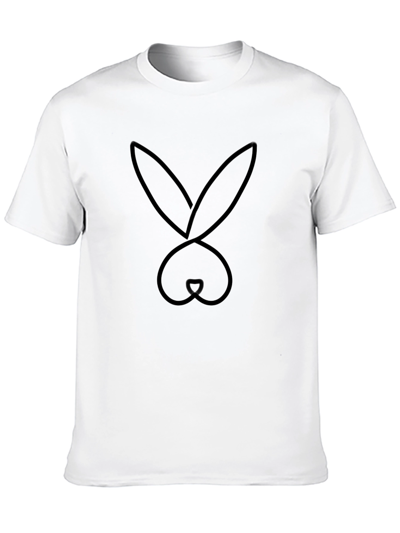 Bunny Outline Graphic T-Shirt - Black