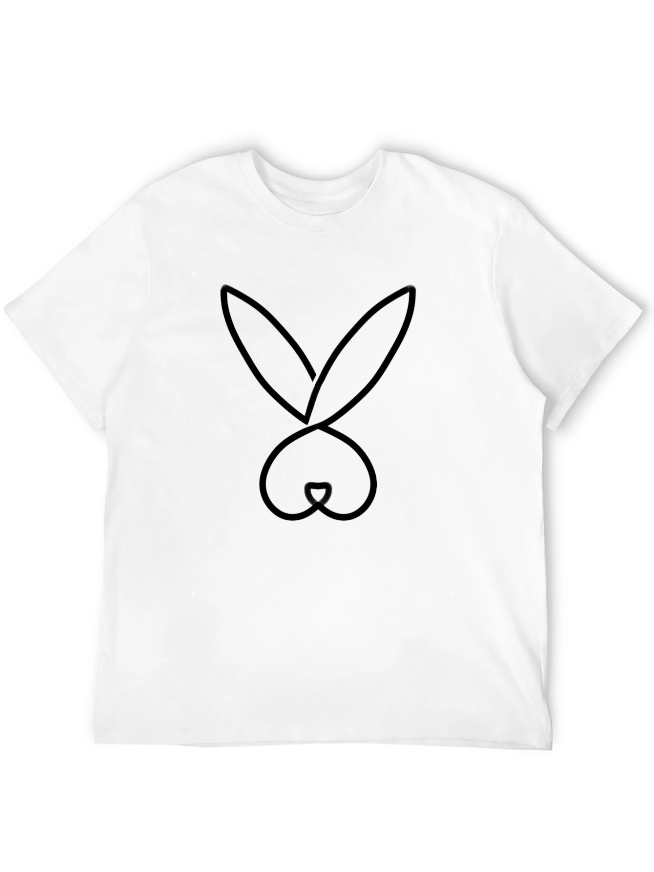 Bunny Outline Graphic T-Shirt - Black