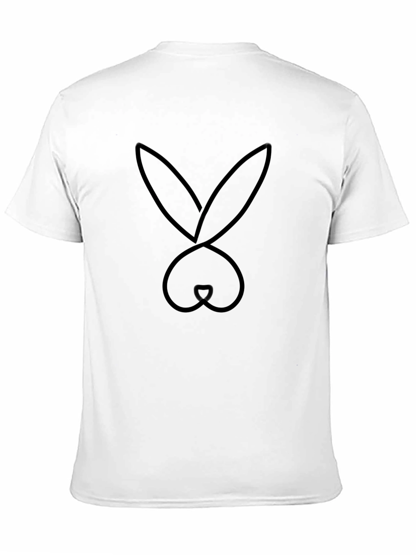 Bunny Outline Graphic T-Shirt - Black