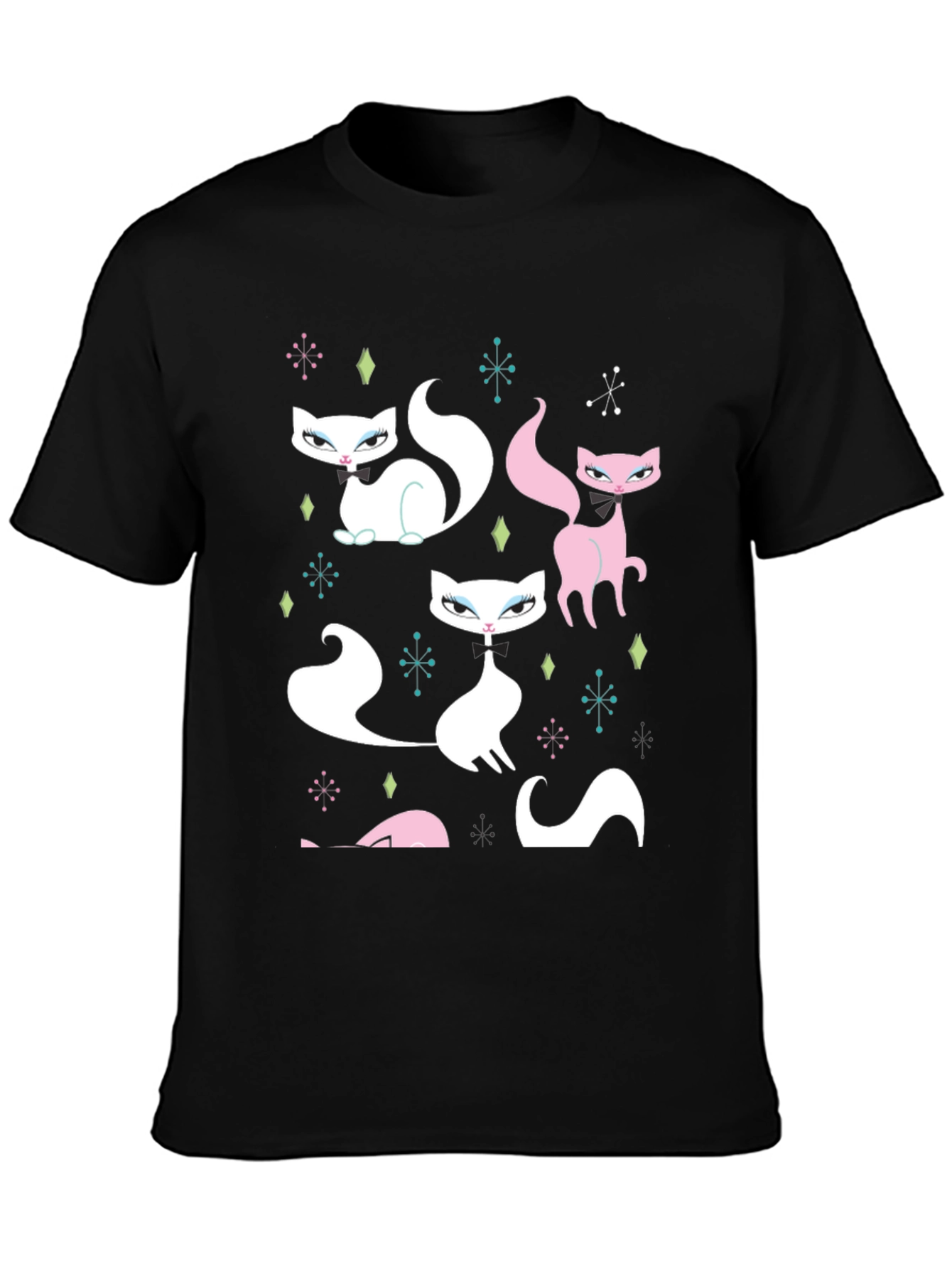 Retro Cat T-Shirt - Mid-Century Modern Style