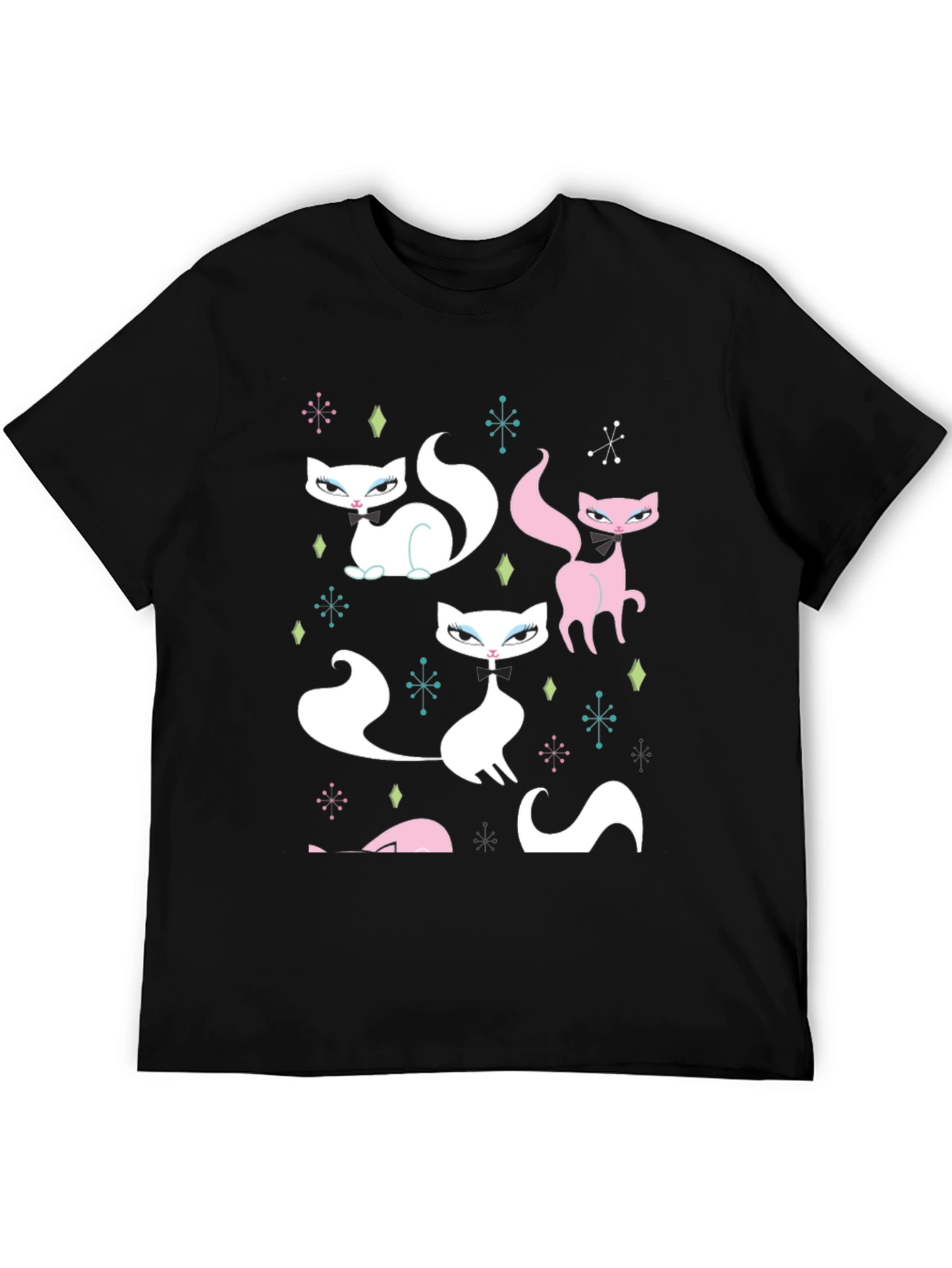 Retro Cat T-Shirt - Mid-Century Modern Style
