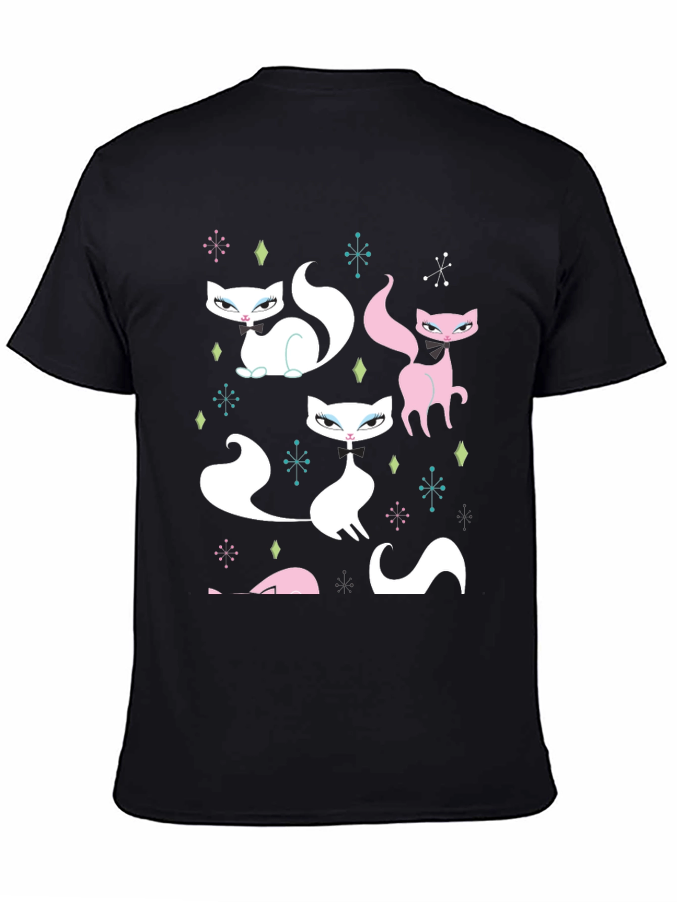 Retro Cat T-Shirt - Mid-Century Modern Style