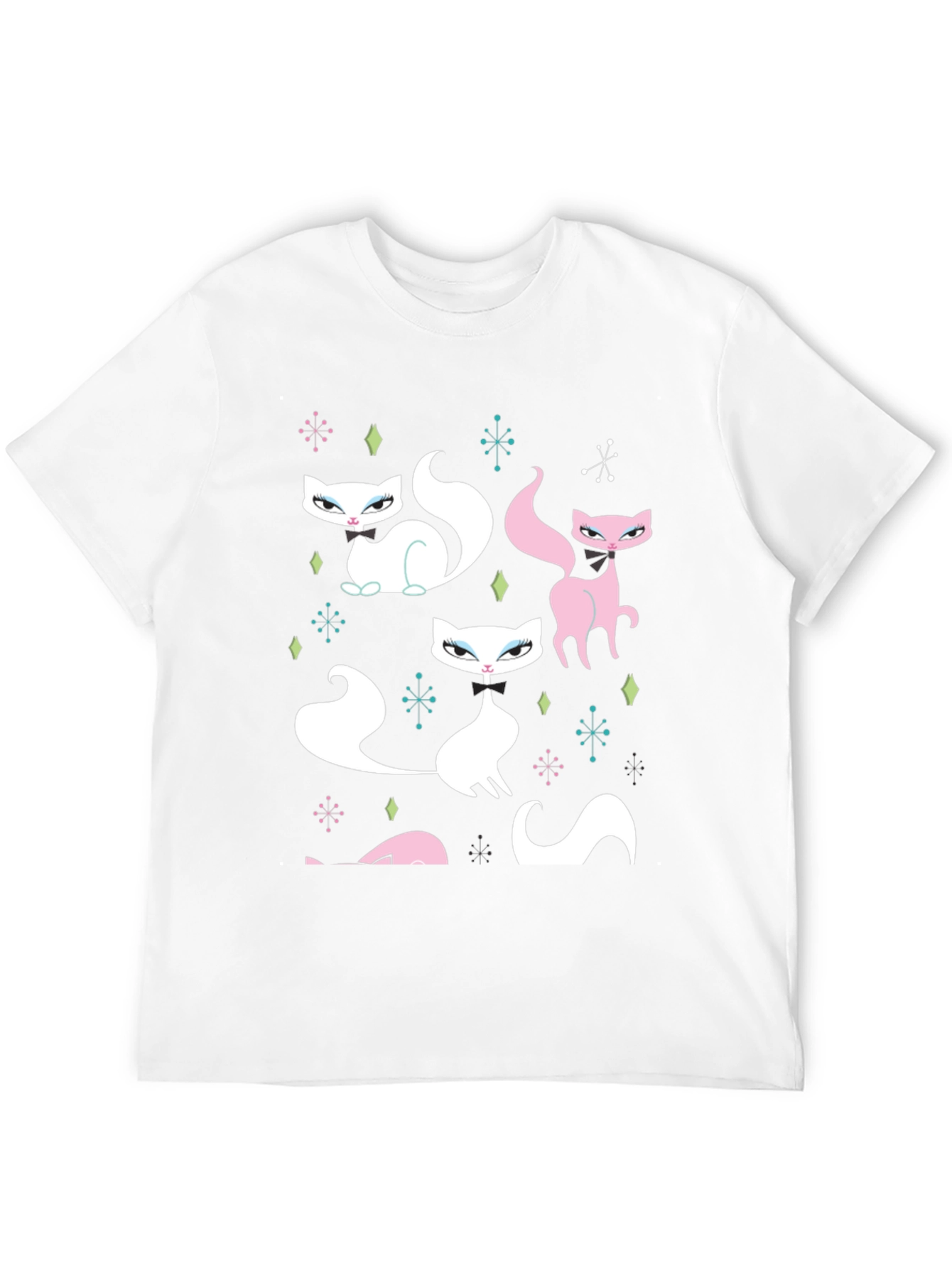 Retro Cat T-Shirt - Mid-Century Modern Style