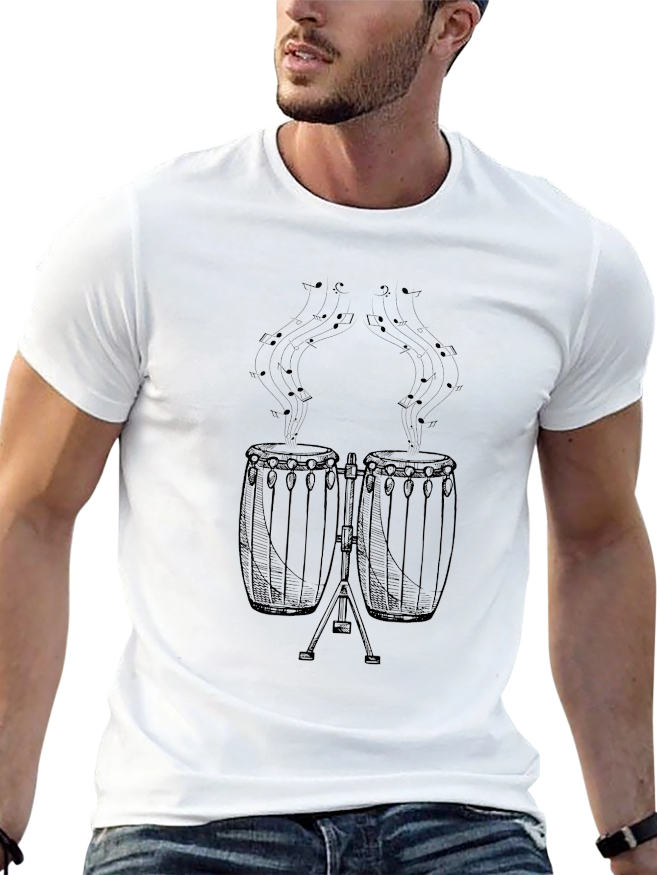 Conga Drums Graphic Tee - Music Lover T-Shirt