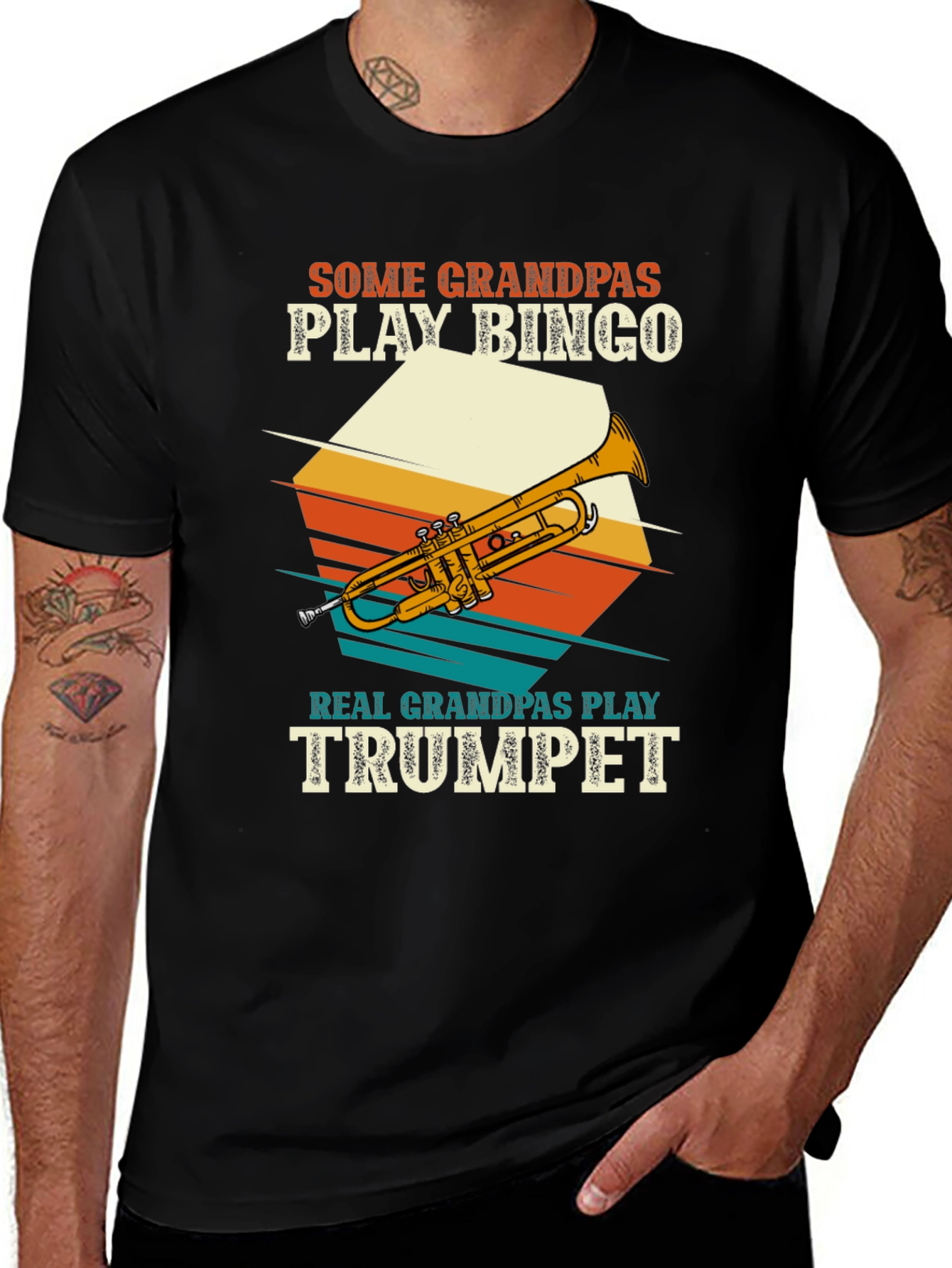 Grandpas Trumpet Tee: Musicians Gift