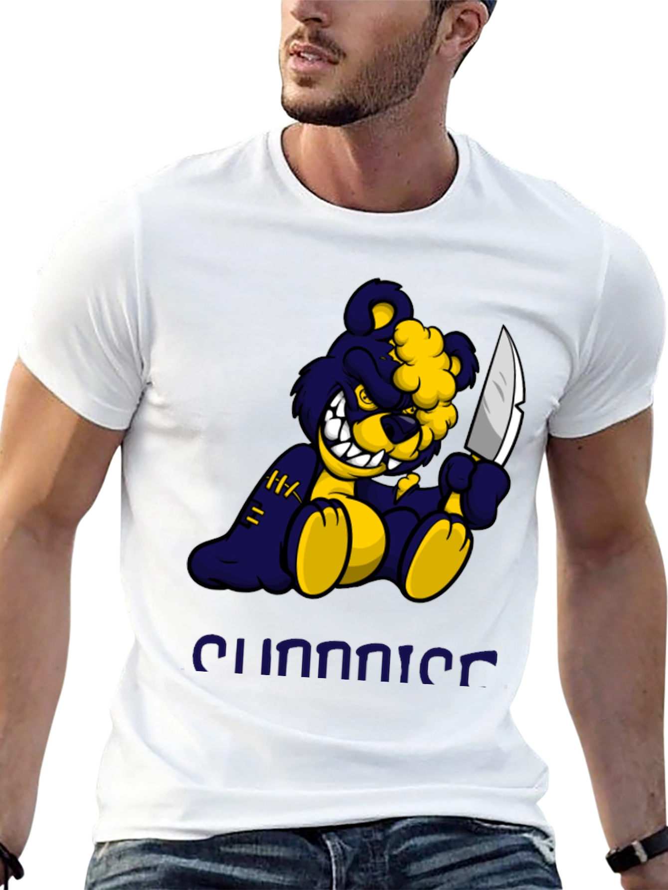 Mens Black Graphic Tee - Killer Bear Design