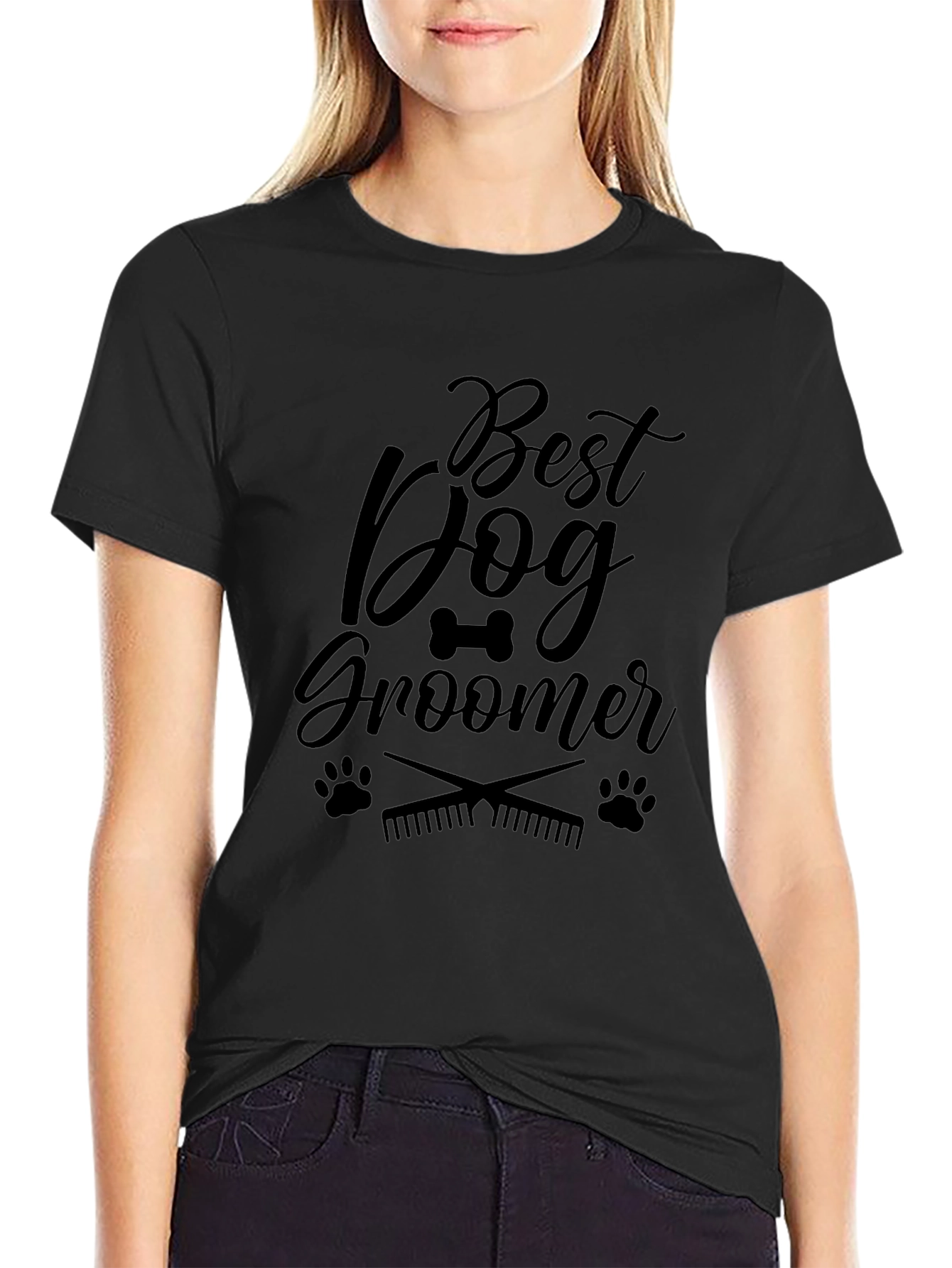 Best Dog Groomer Black Graphic T-Shirt