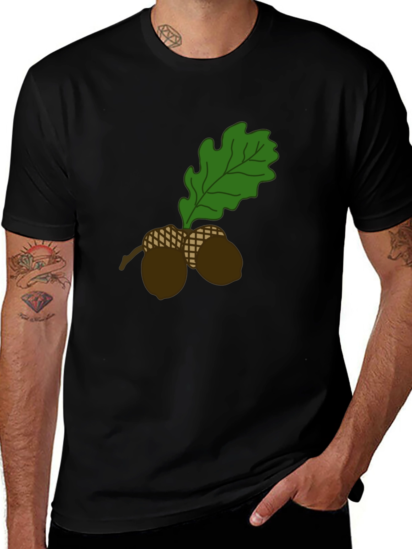 Nature Inspired Acorn Graphic T-Shirt