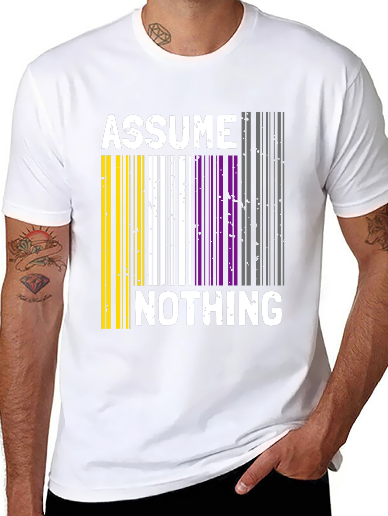 Assume Nothing Barcode Pride T-Shirt