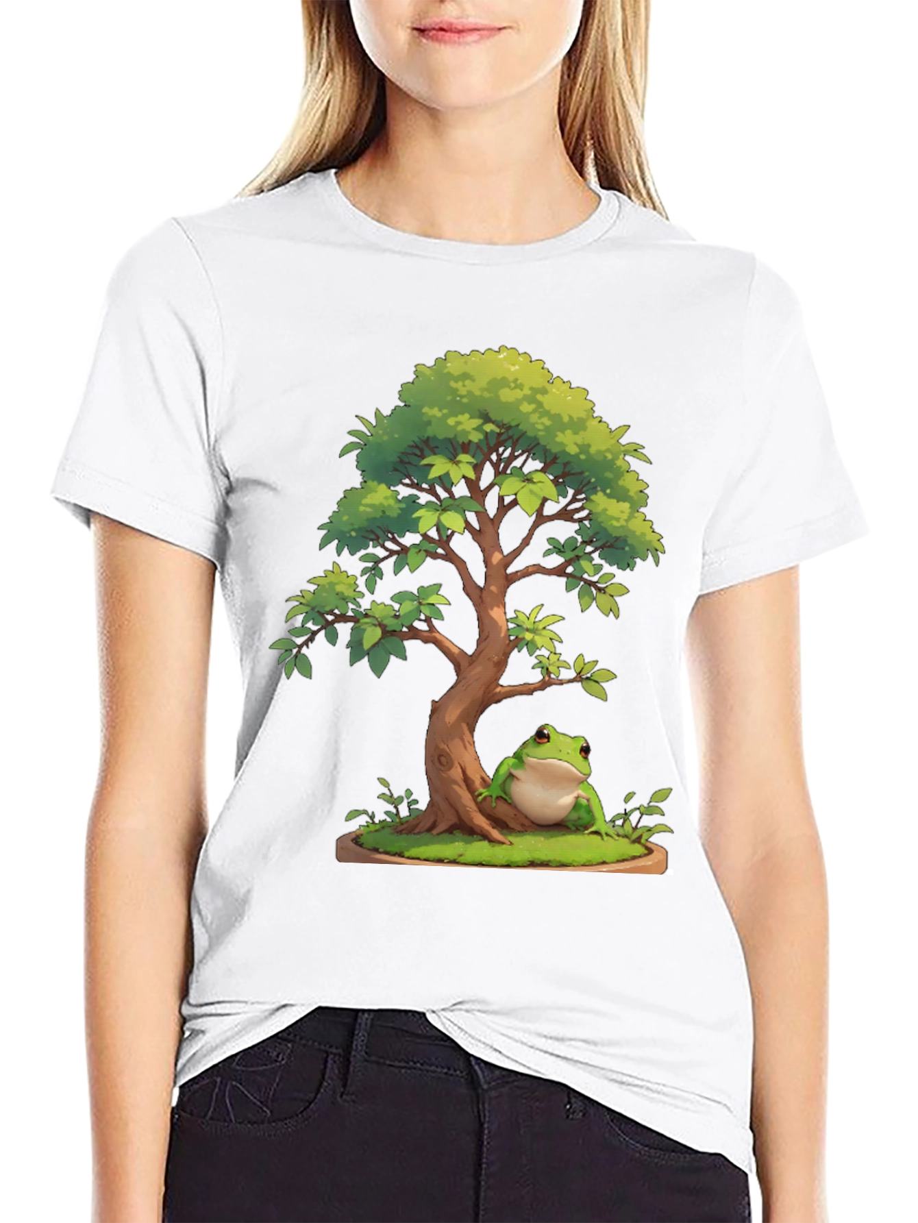 Bonsai Frog Graphic Tee - Nature Lovers T-Shirt