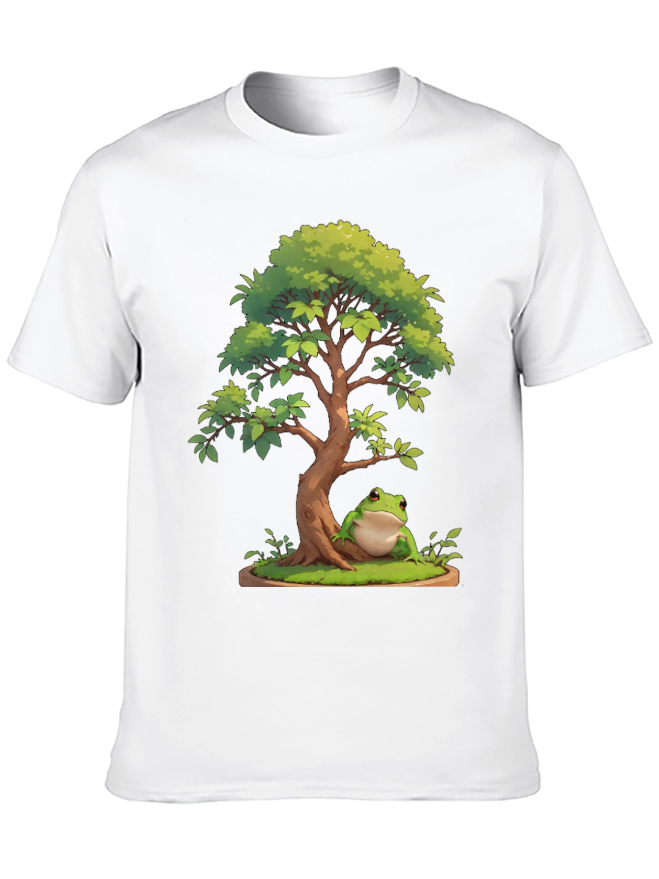 Bonsai Frog Graphic Tee - Nature Lovers T-Shirt
