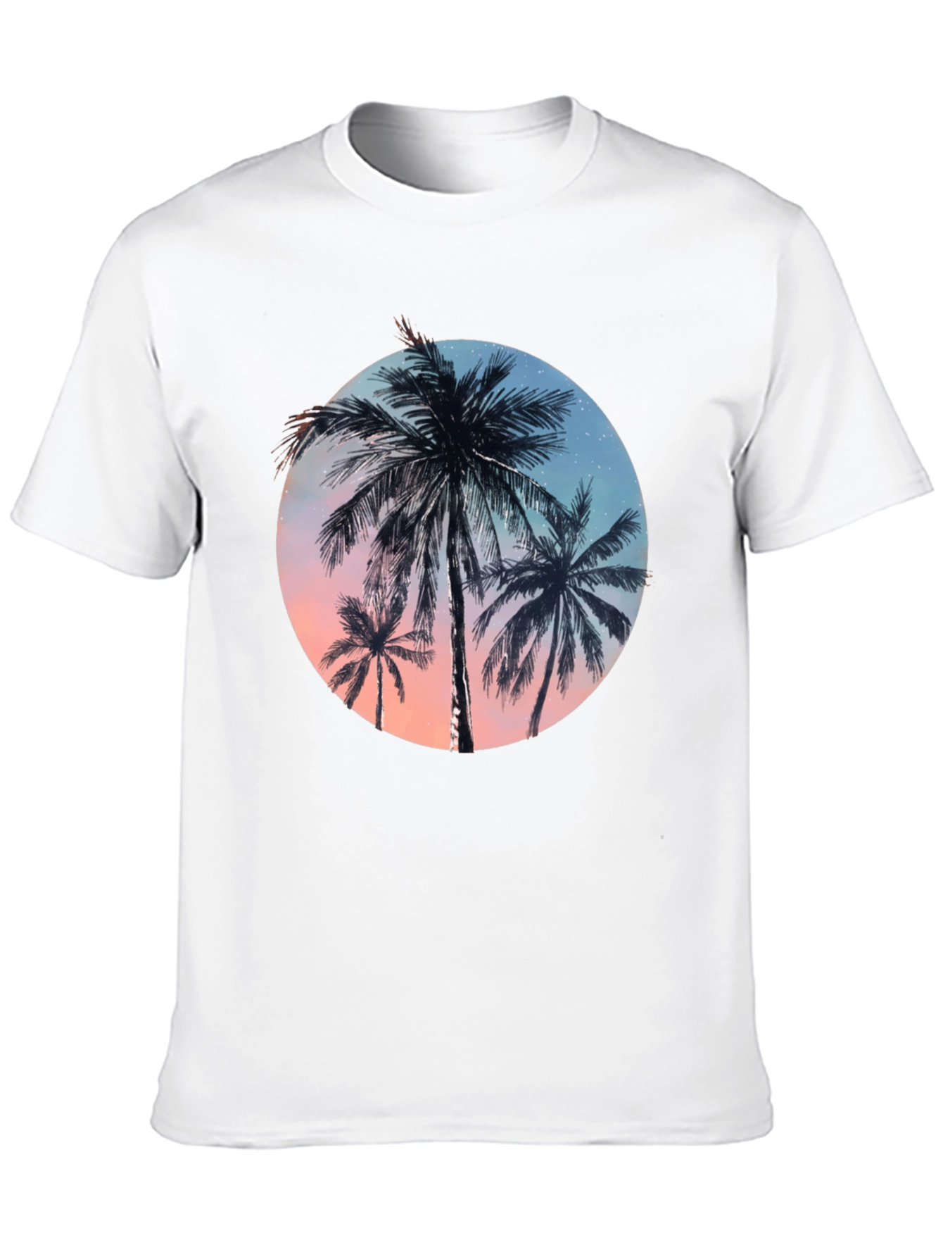 Tropical Palm Tree Graphic Tee - Black T-Shirt
