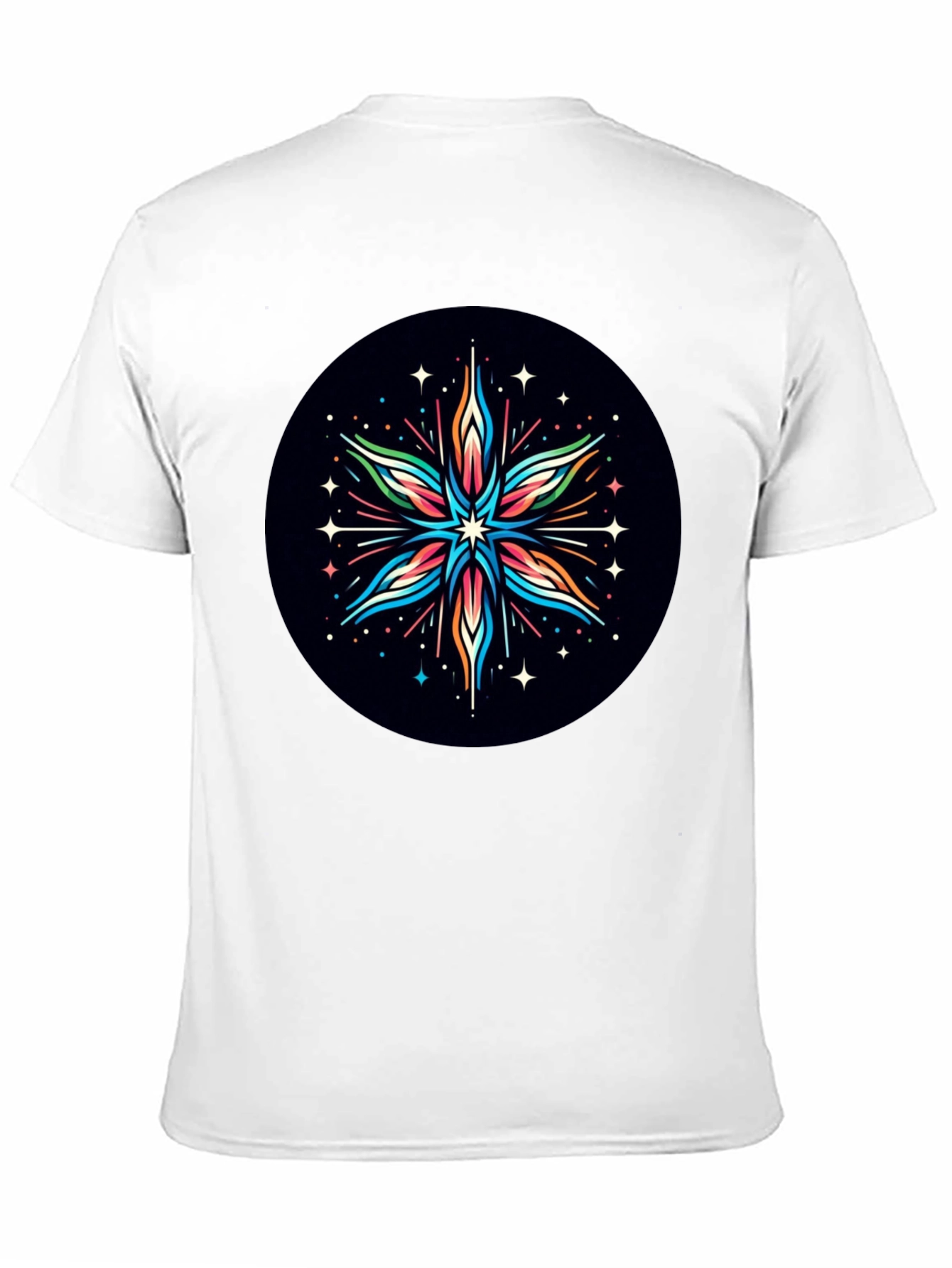 Abstract Star Graphic Tee - Black