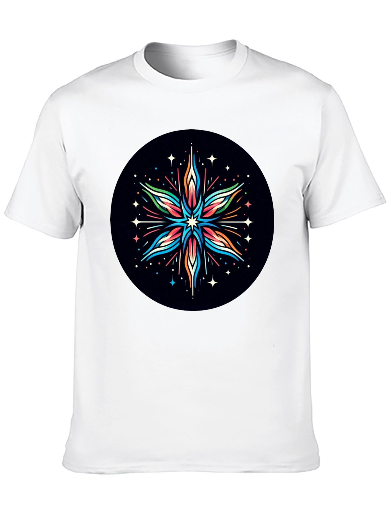Abstract Star Graphic Tee - Black