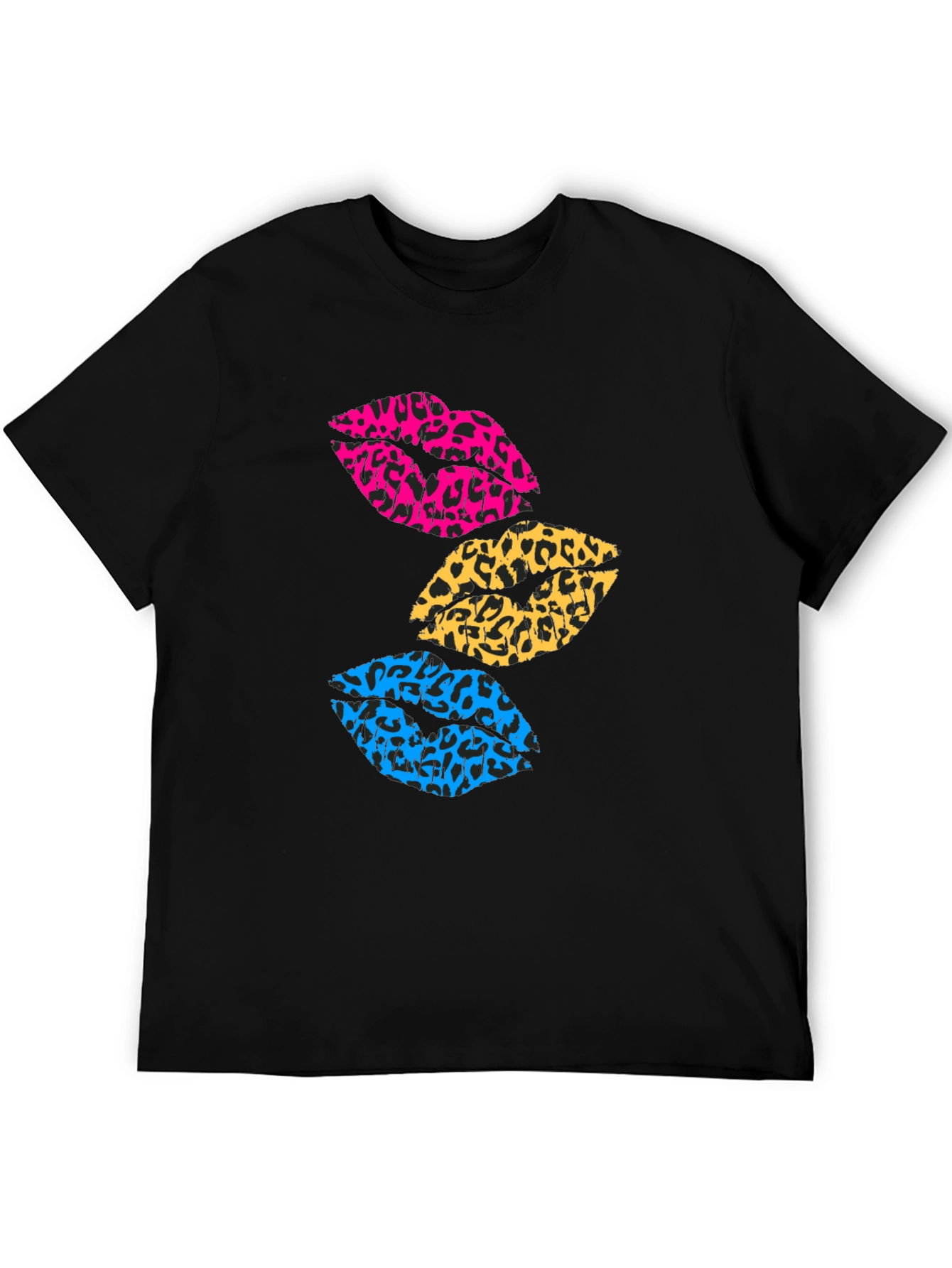 Leopard Print Lips Graphic Tee - Trendy Casual Shirt