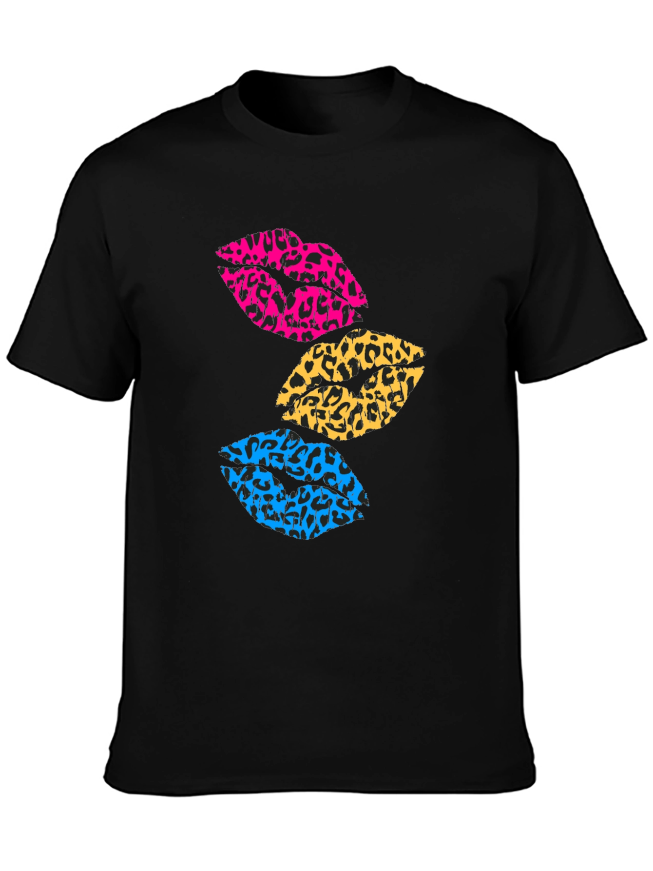 Leopard Print Lips Graphic Tee - Trendy Casual Shirt