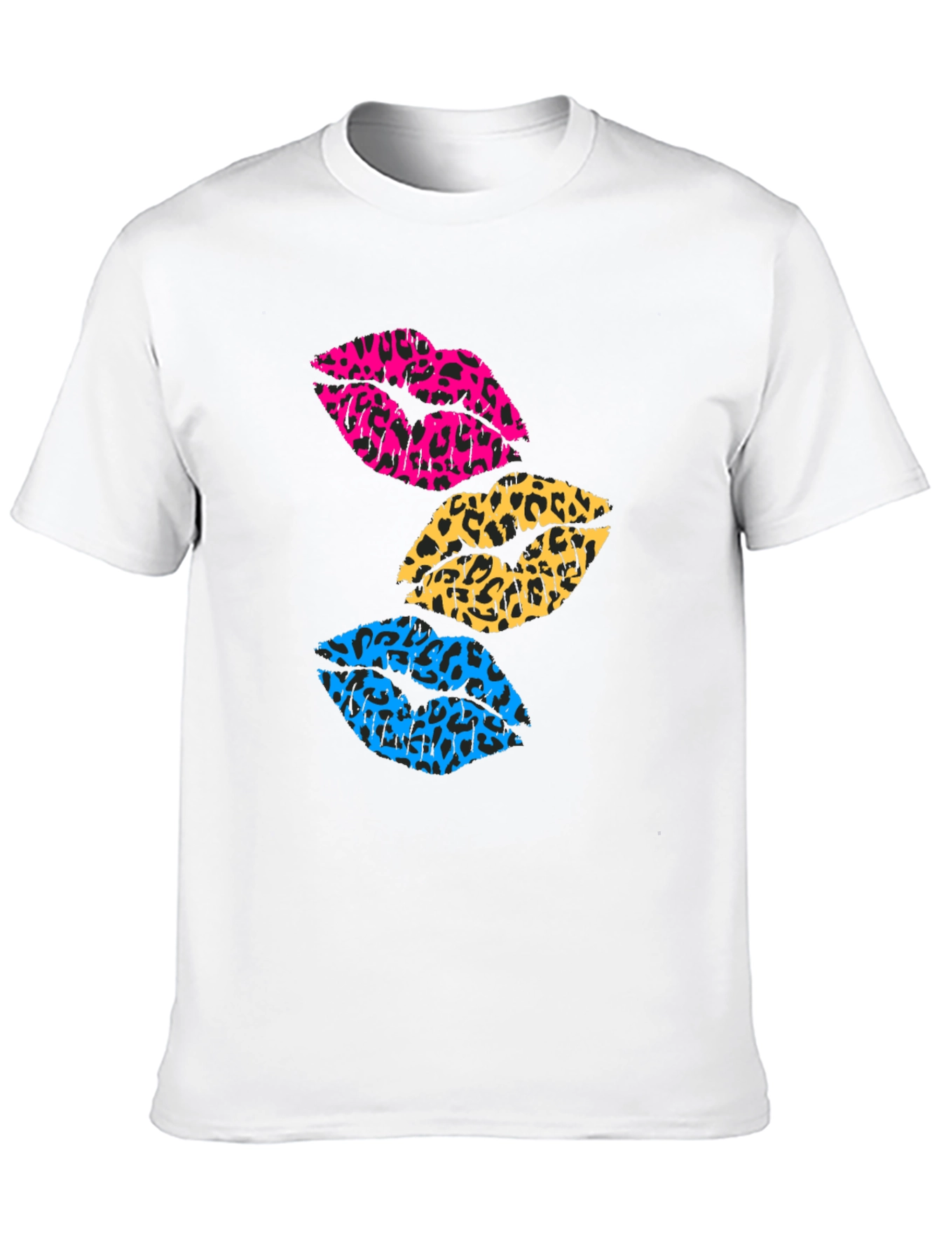 Leopard Print Lips Graphic Tee - Trendy Casual Shirt
