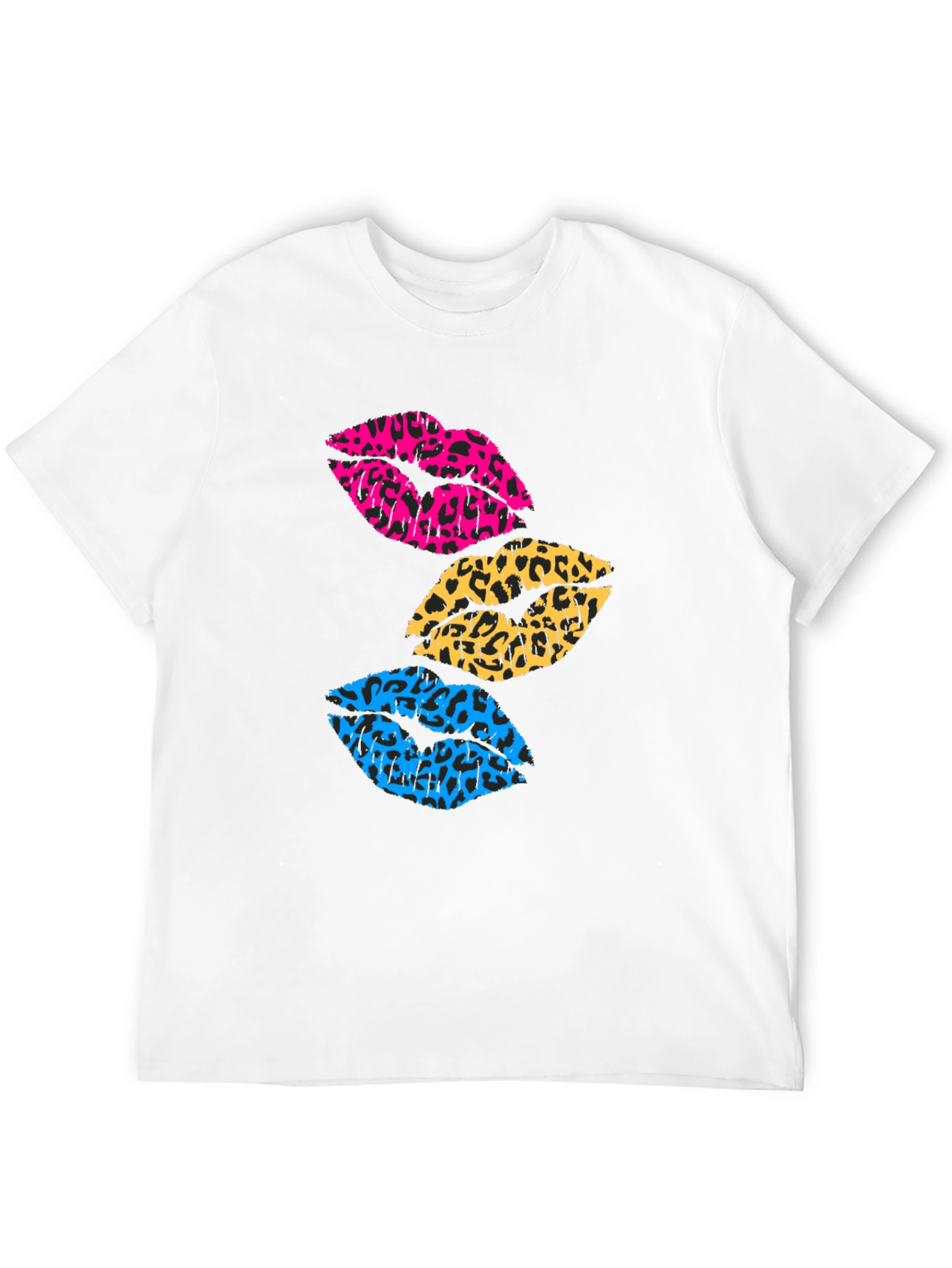 Leopard Print Lips Graphic Tee - Trendy Casual Shirt