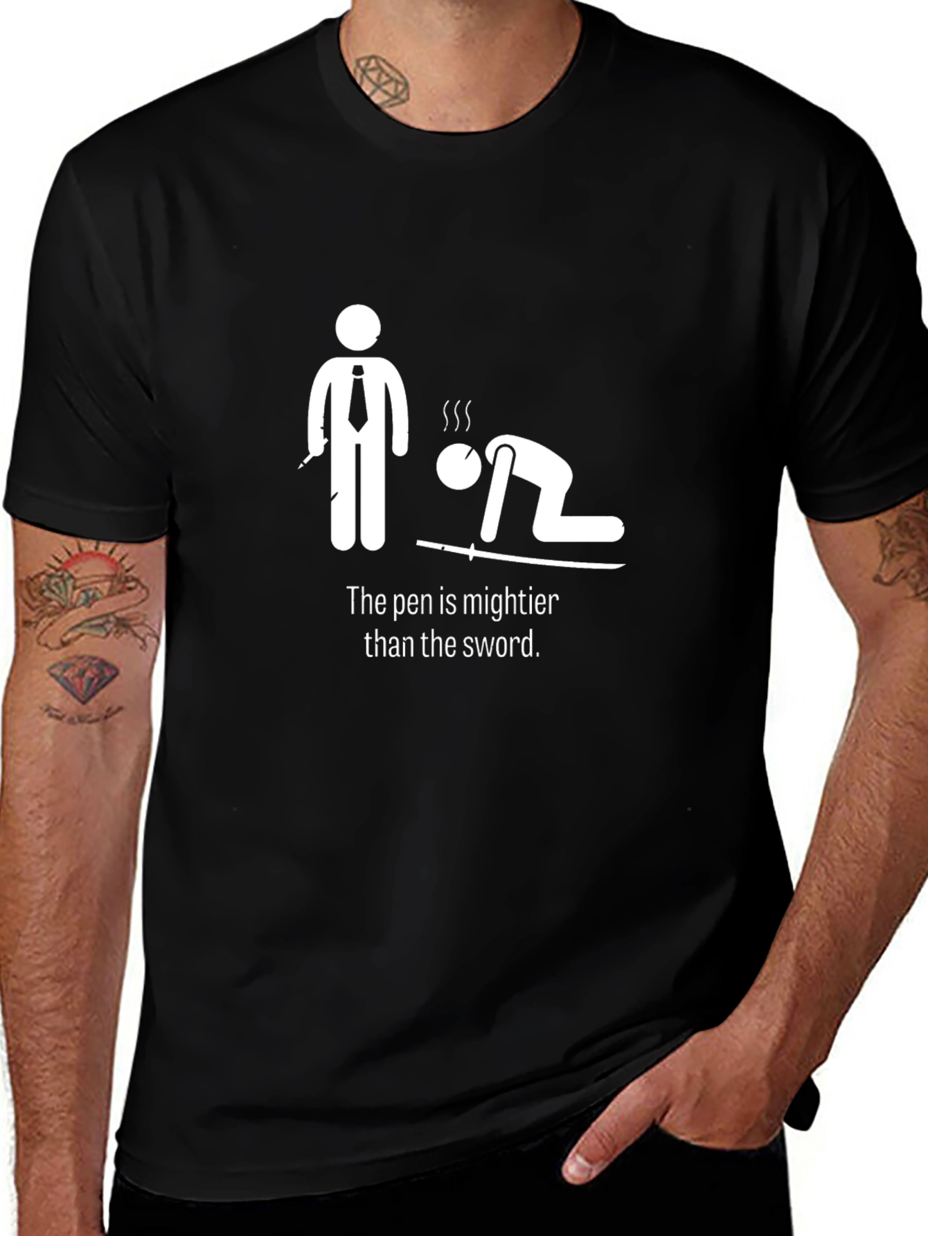 The Pen Is Mightier T-Shirt - Funny Literary Tee