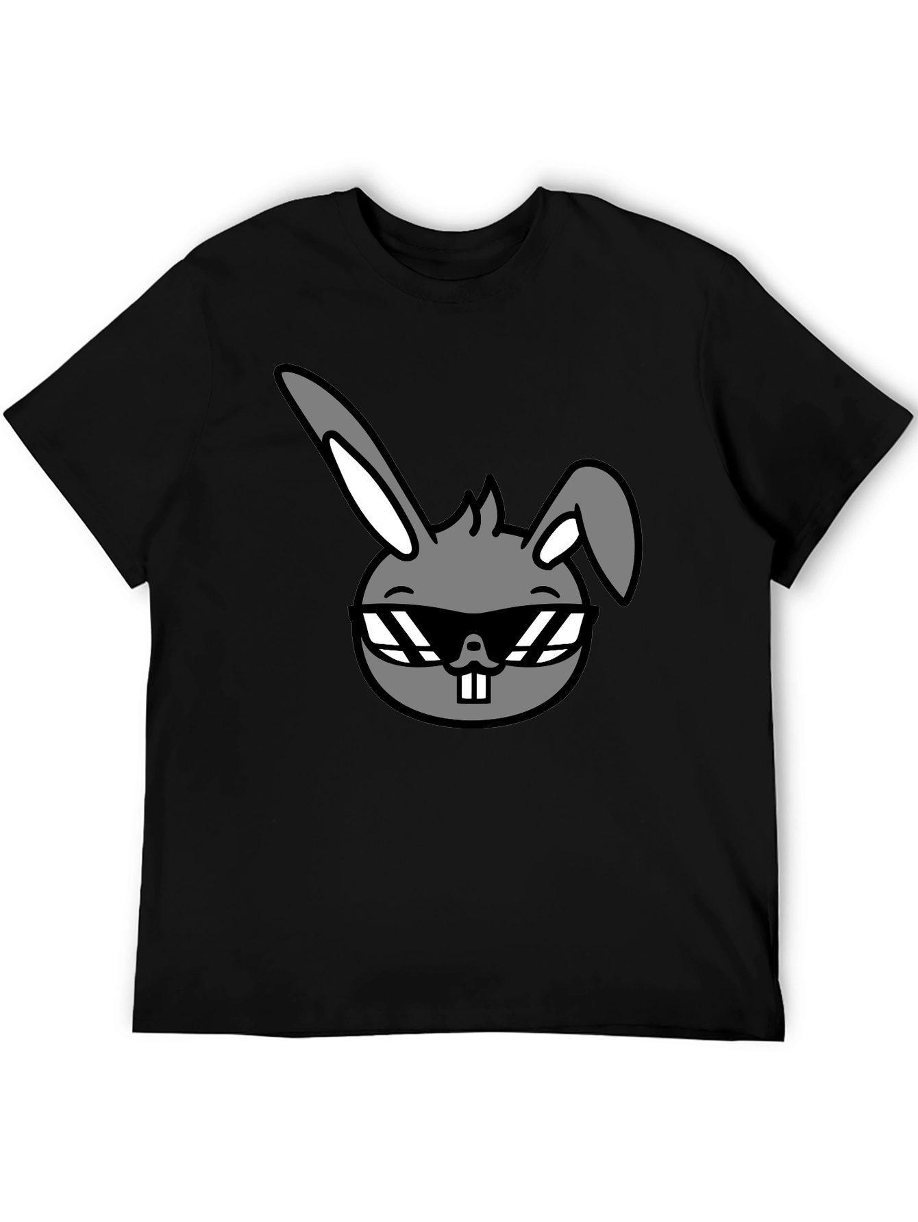 Cool Rabbit Graphic Tee - Unisex Black T-Shirt