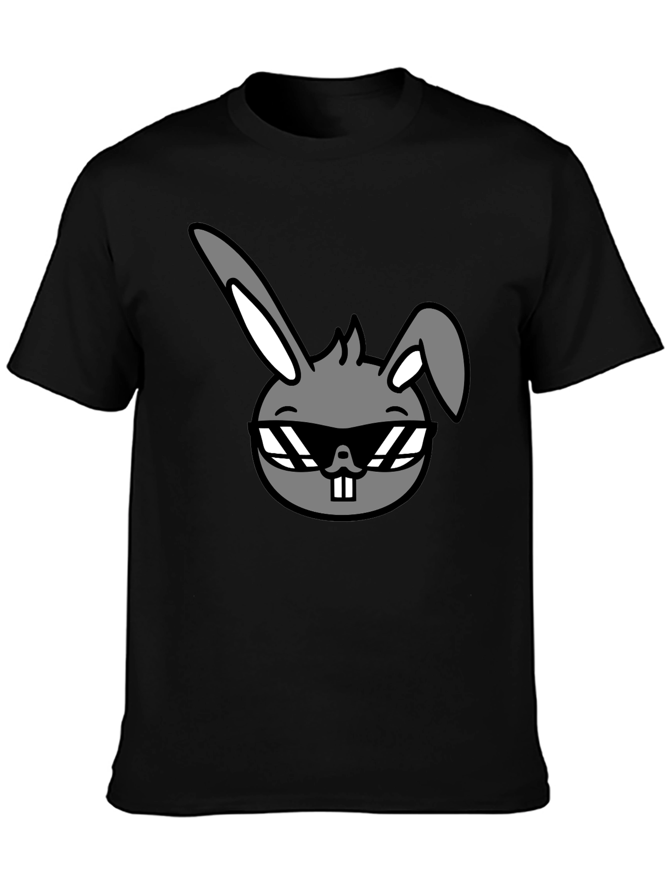 Cool Rabbit Graphic Tee - Unisex Black T-Shirt