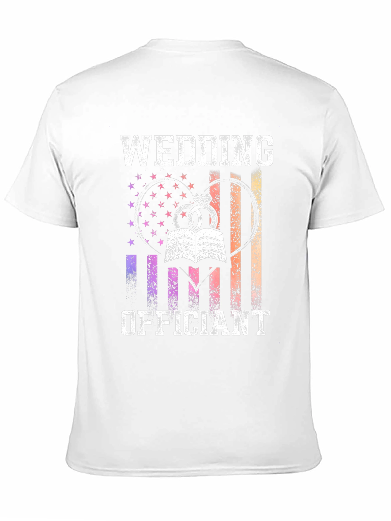 Wedding Officiant Graphic Tee - Heart Flag Design
