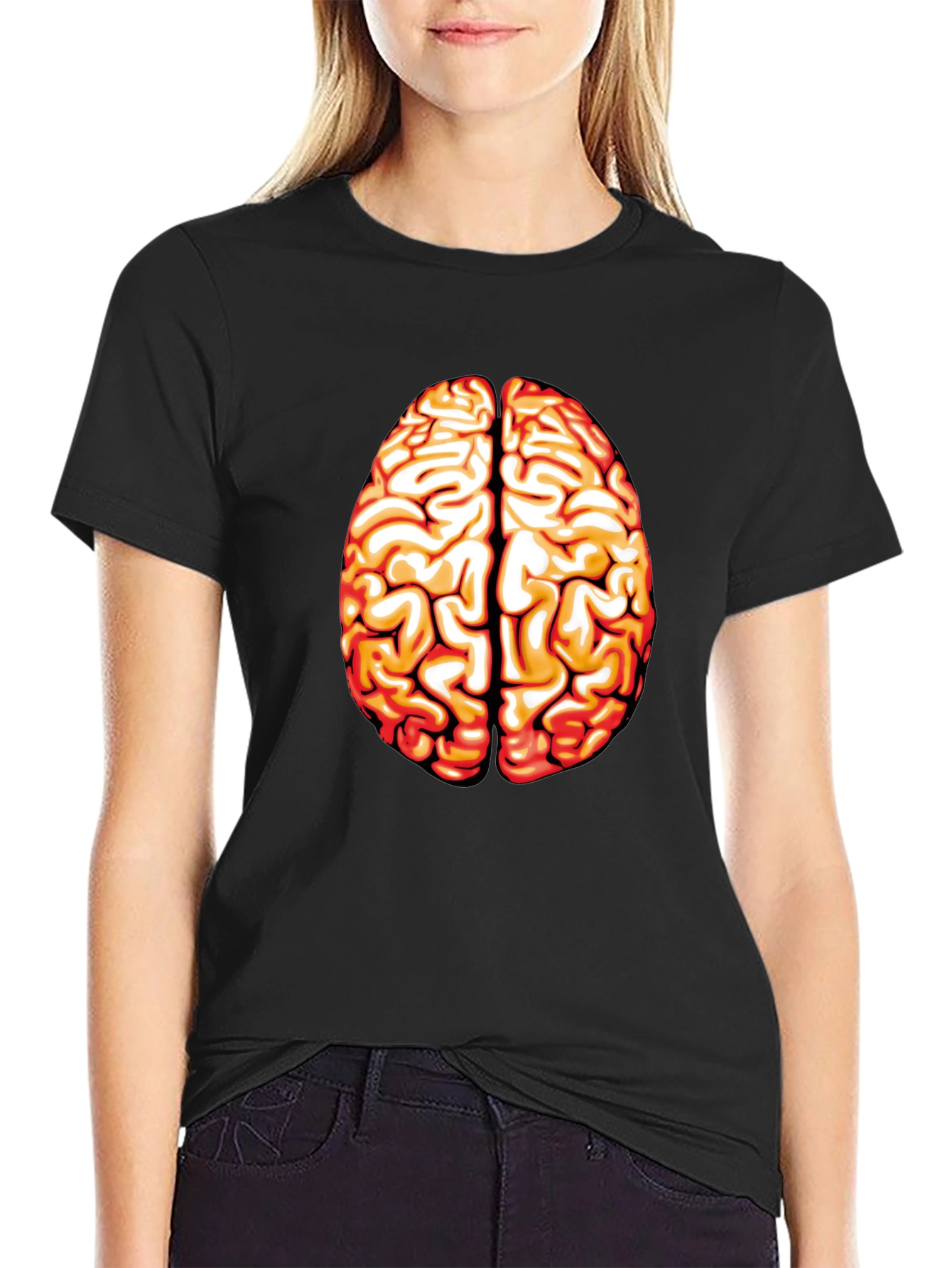 Brain Graphic T-Shirt - Black Cotton Tee