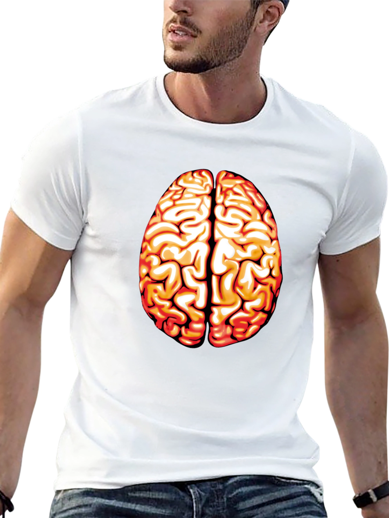 Brain Graphic T-Shirt - Black Cotton Tee