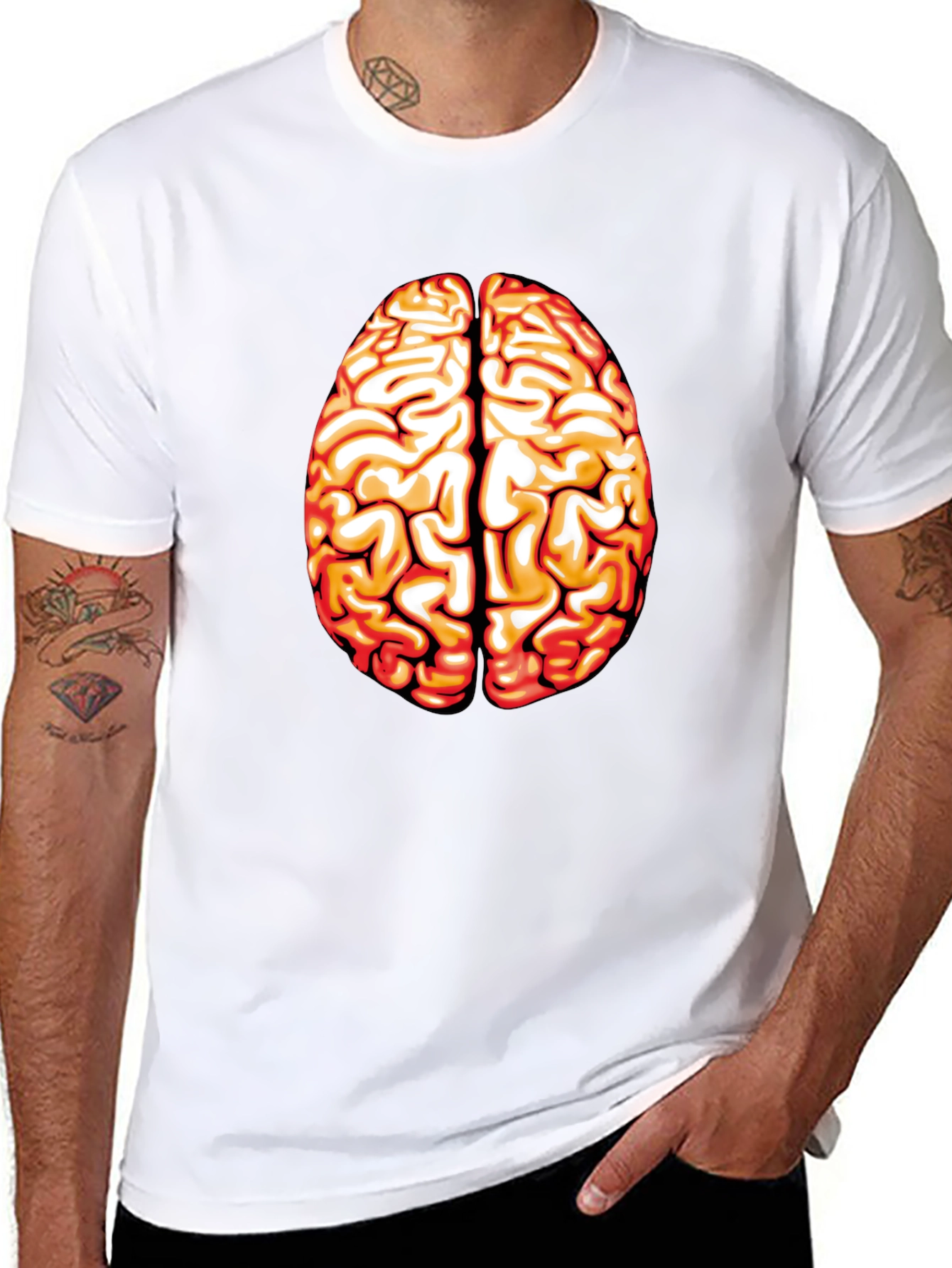 Brain Graphic T-Shirt - Black Cotton Tee