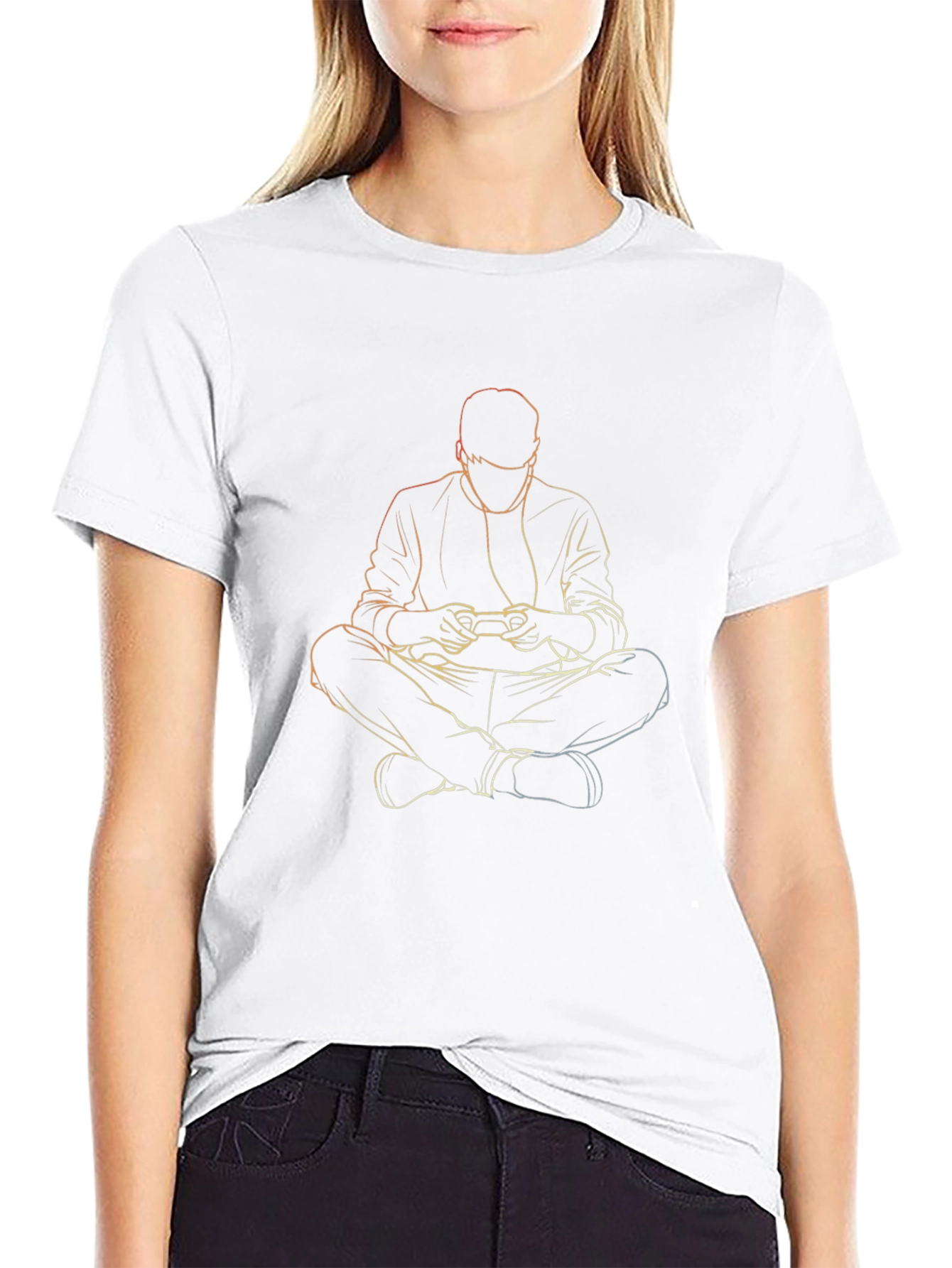 Gamer Outline T-Shirt - Black