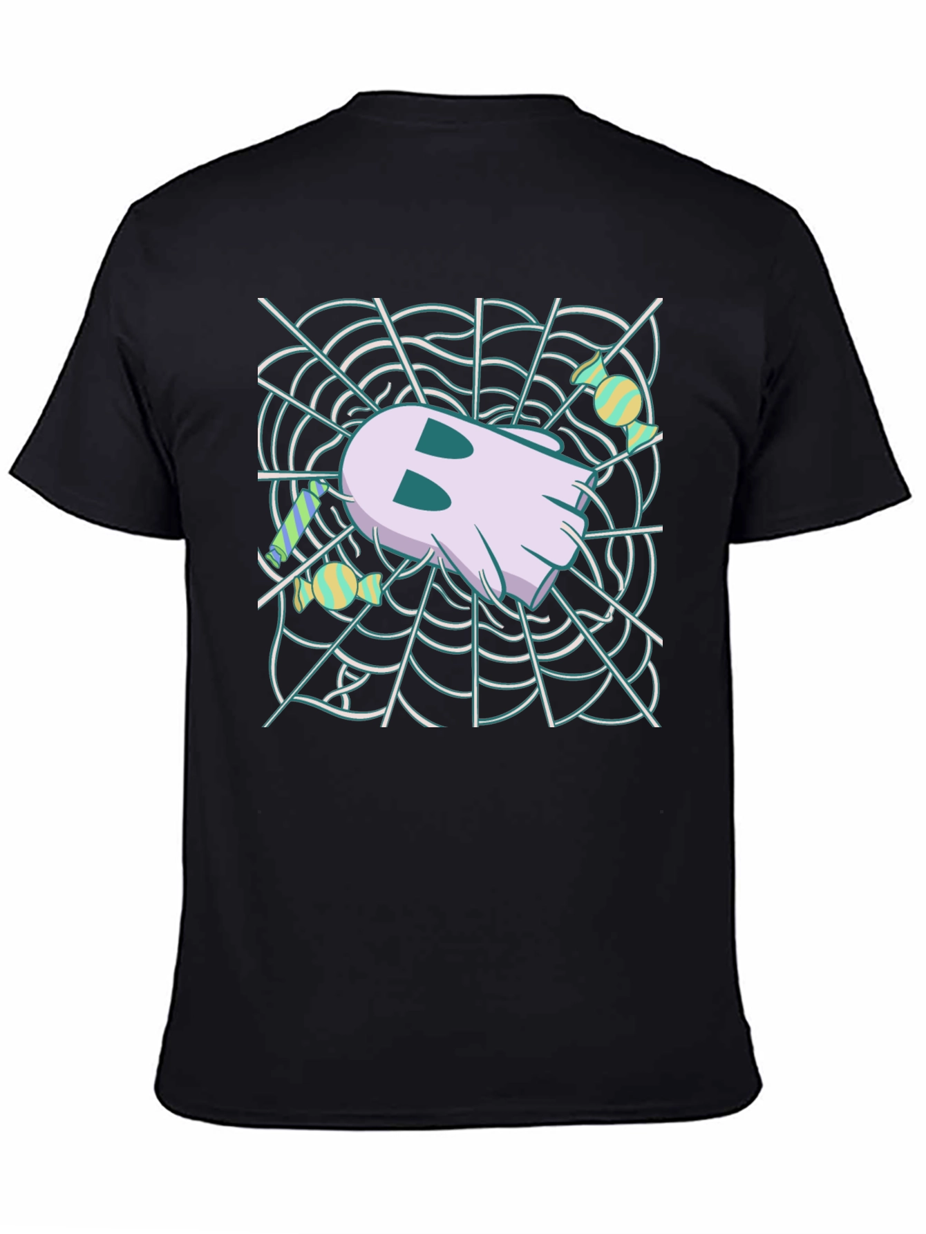 Ghost in Web Halloween Graphic T-Shirt