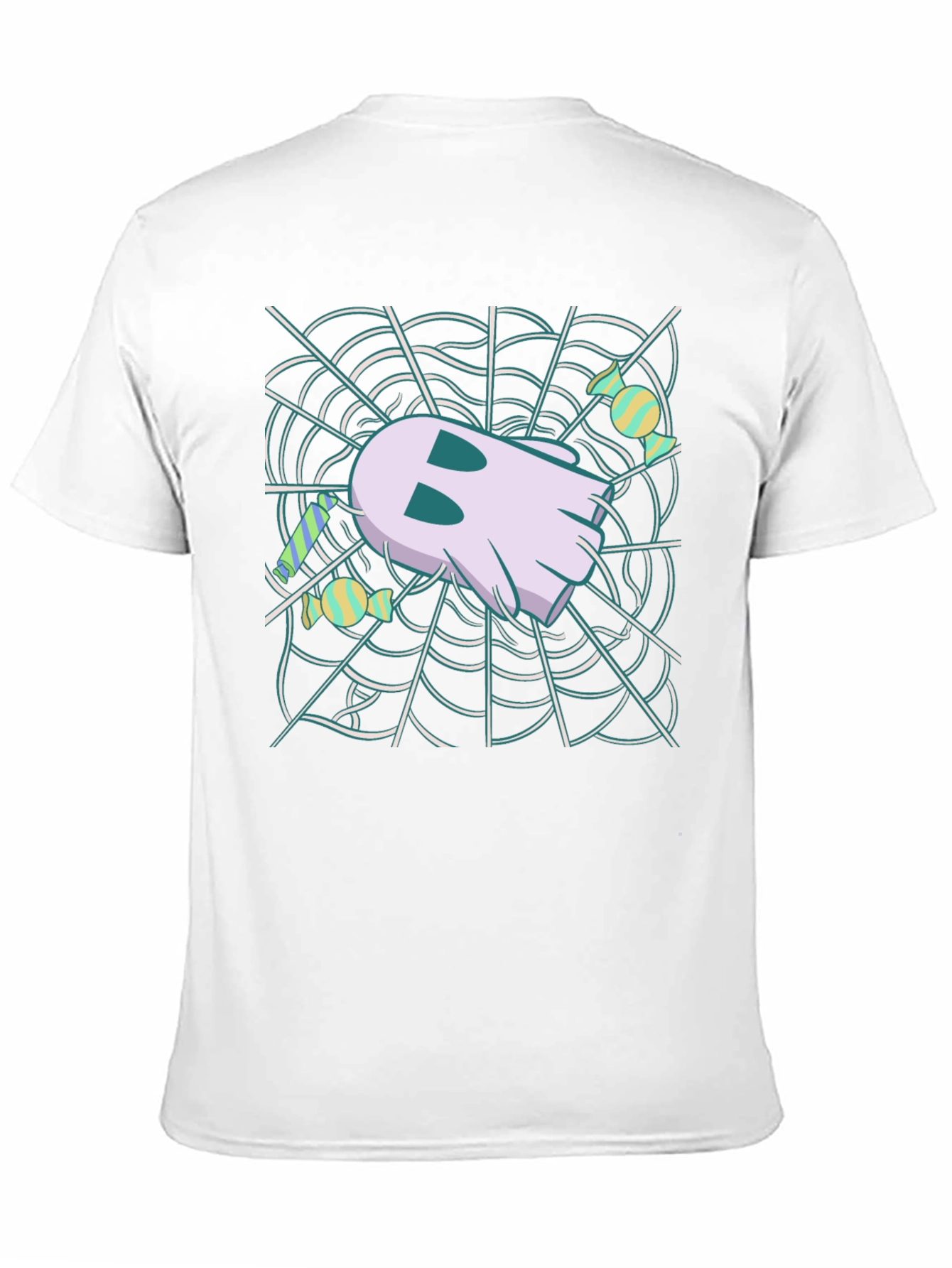 Ghost in Web Halloween Graphic T-Shirt