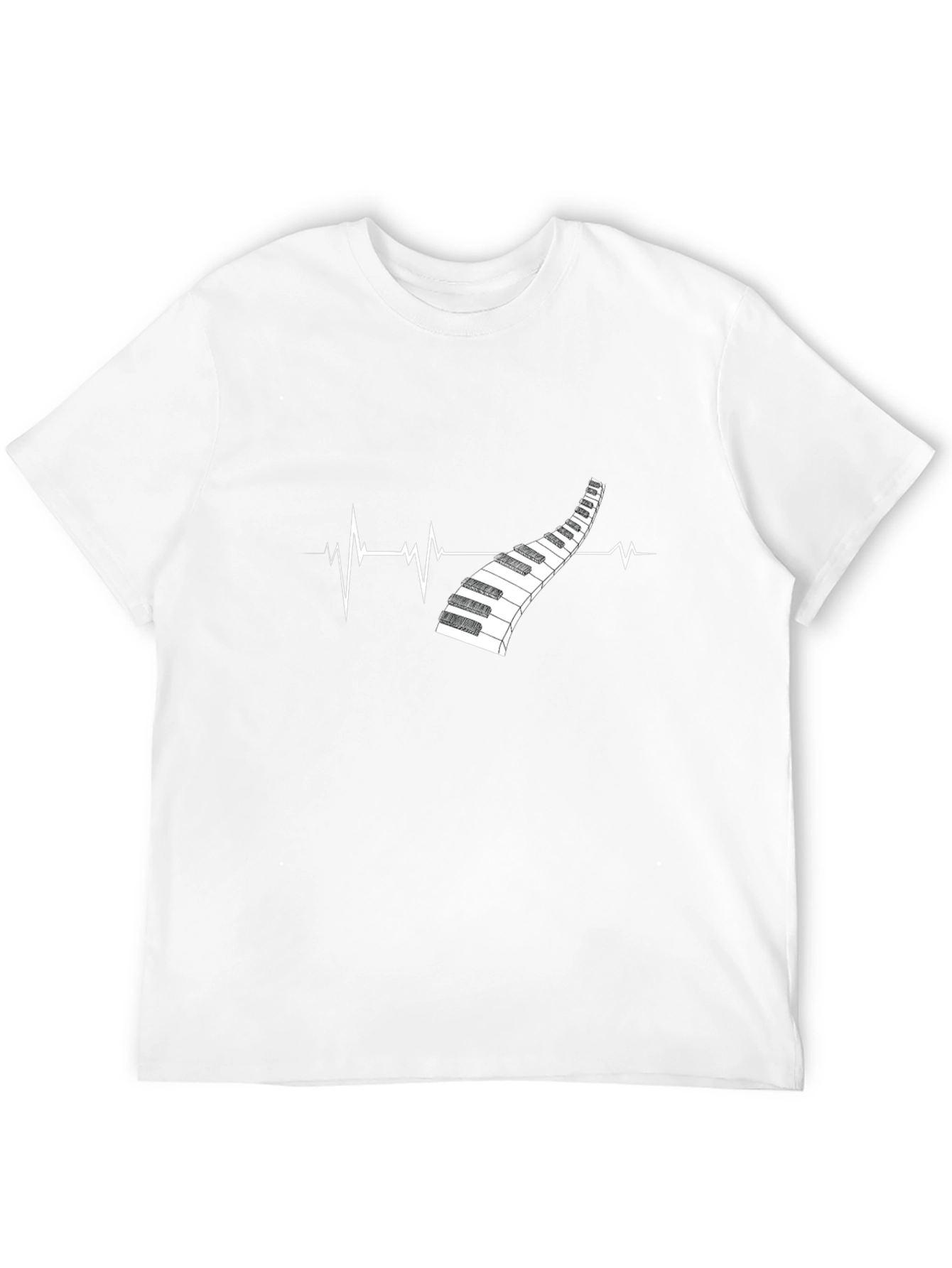 Piano Heartbeat Graphic Tee - Music Lover Shirt