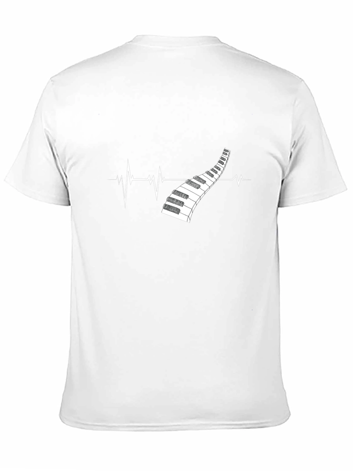 Piano Heartbeat Graphic Tee - Music Lover Shirt