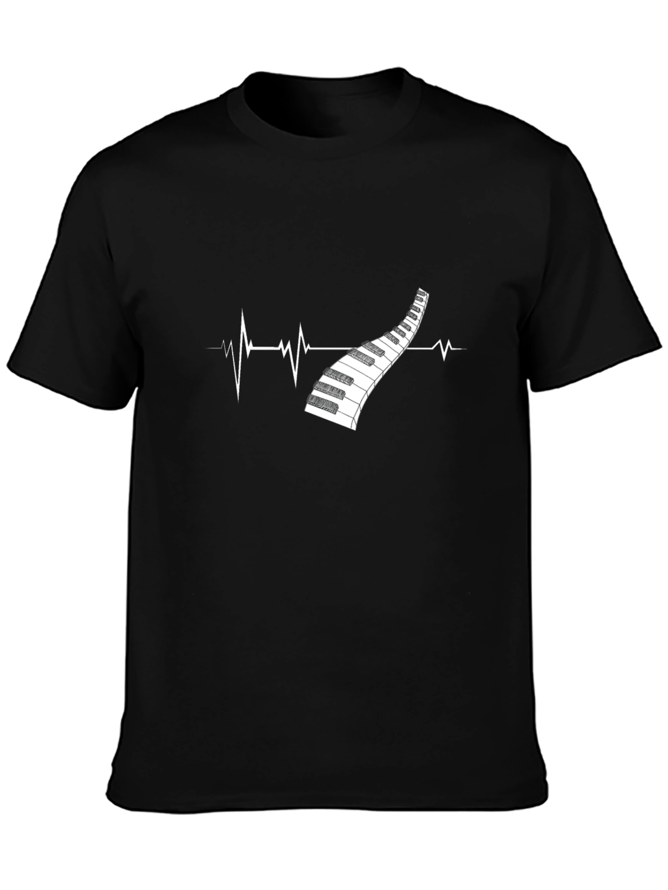 Piano Heartbeat Graphic Tee - Music Lover Shirt