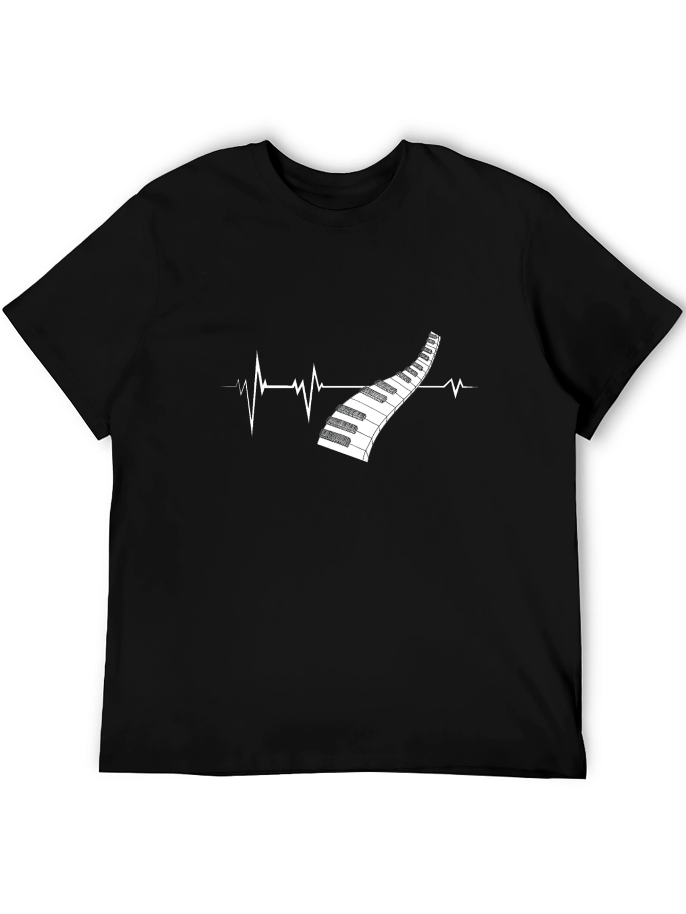 Piano Heartbeat Graphic Tee - Music Lover Shirt