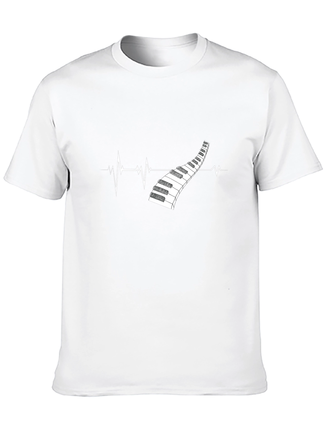Piano Heartbeat Graphic Tee - Music Lover Shirt