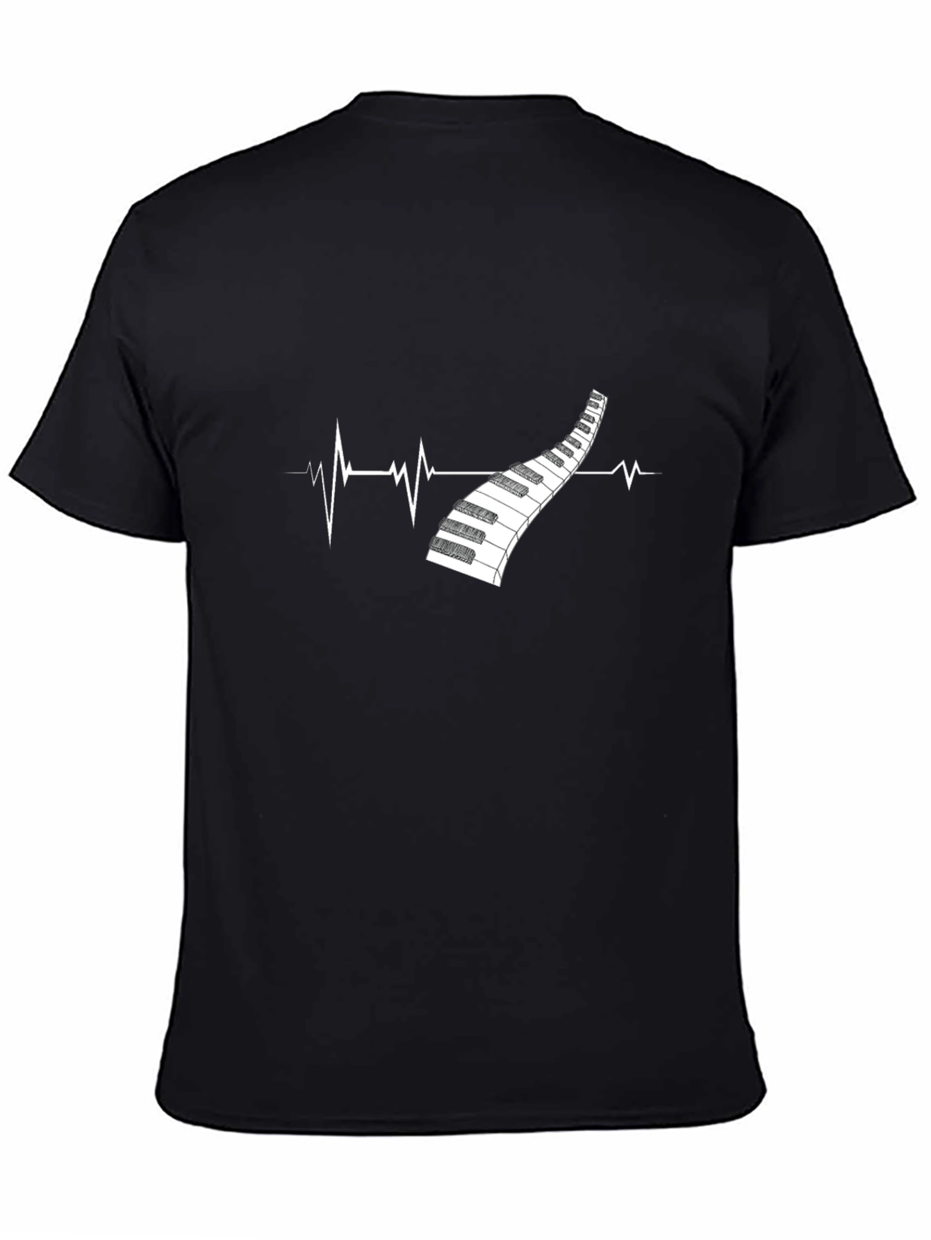 Piano Heartbeat Graphic Tee - Music Lover Shirt