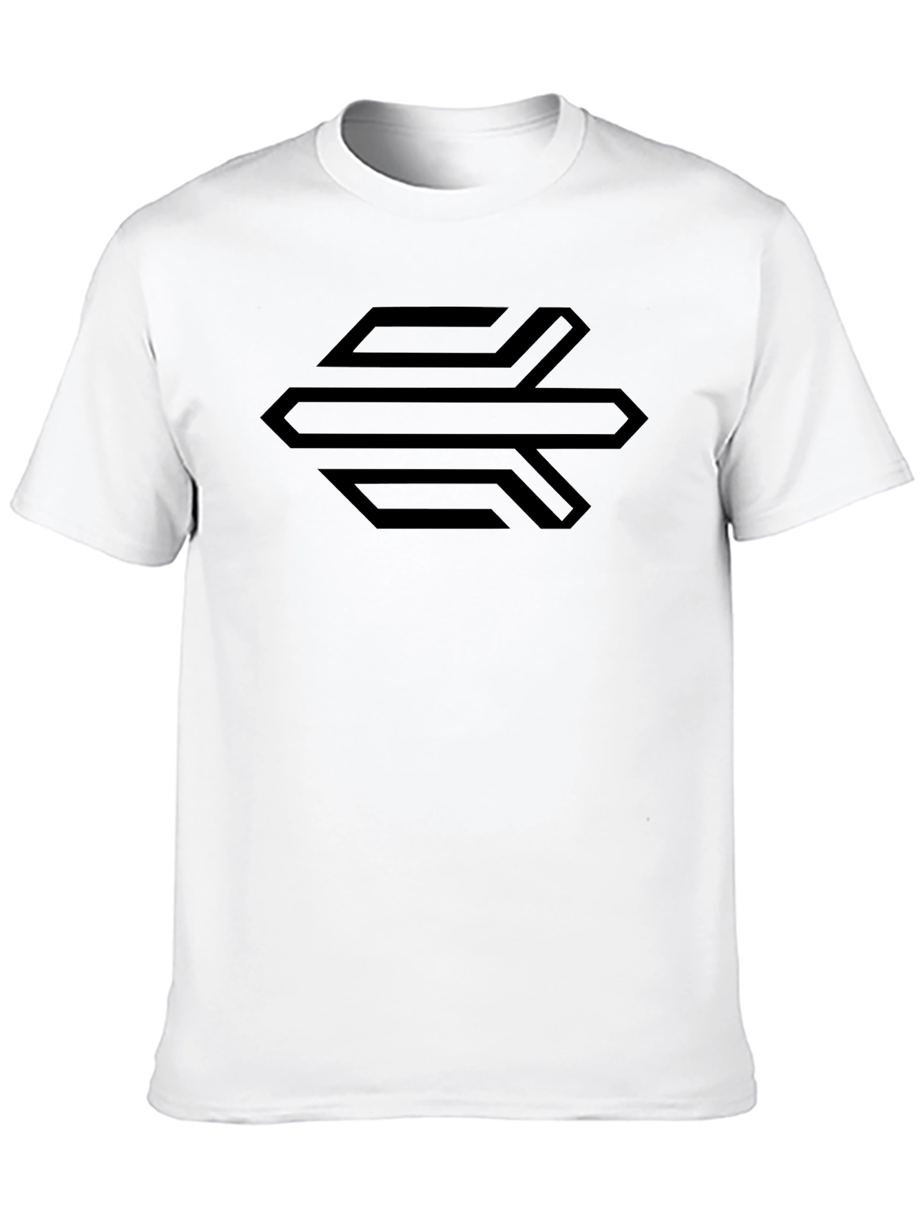 Modern Black Graphic Tee - Geometric Design