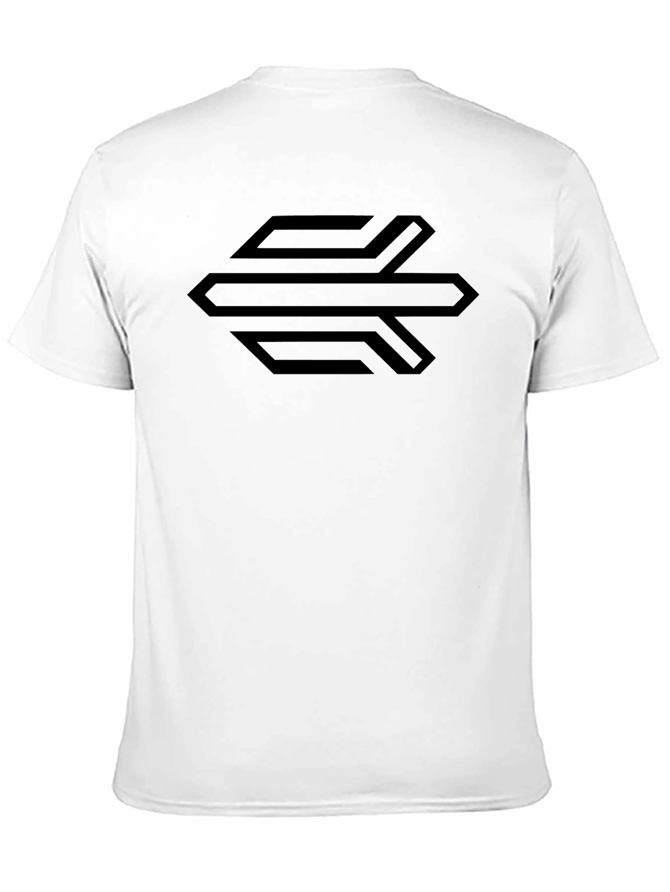 Modern Black Graphic Tee - Geometric Design