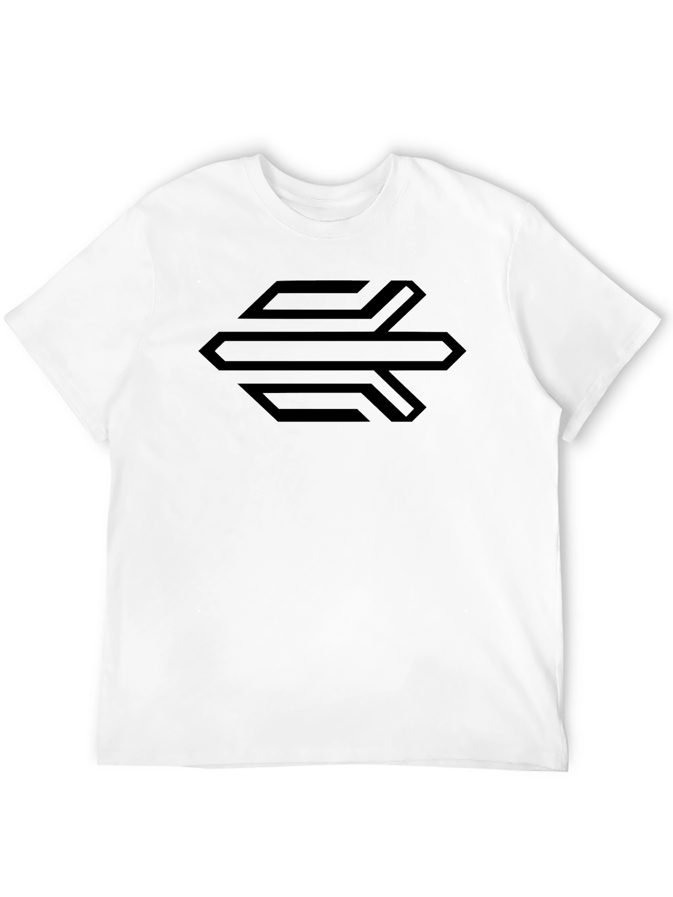 Modern Black Graphic Tee - Geometric Design