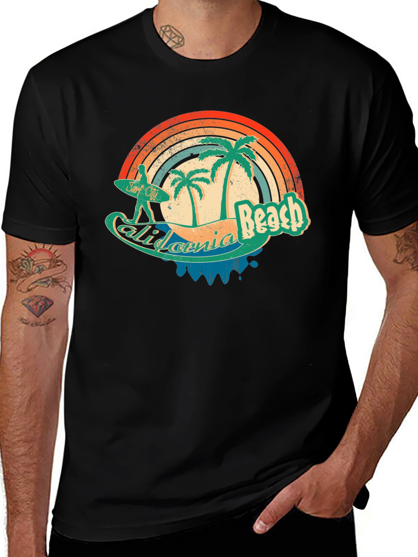 California Beach Retro Surf T-Shirt