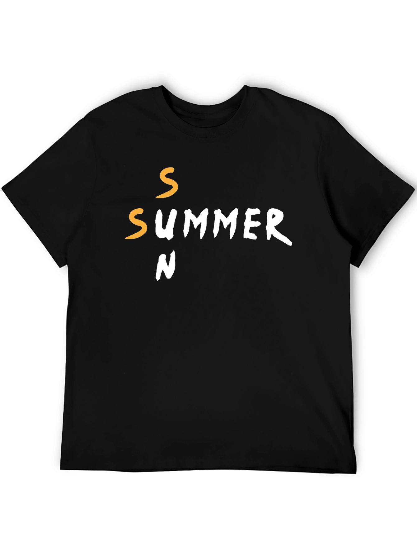 Summer Season Graphic T-Shirt - Casual Black Tee