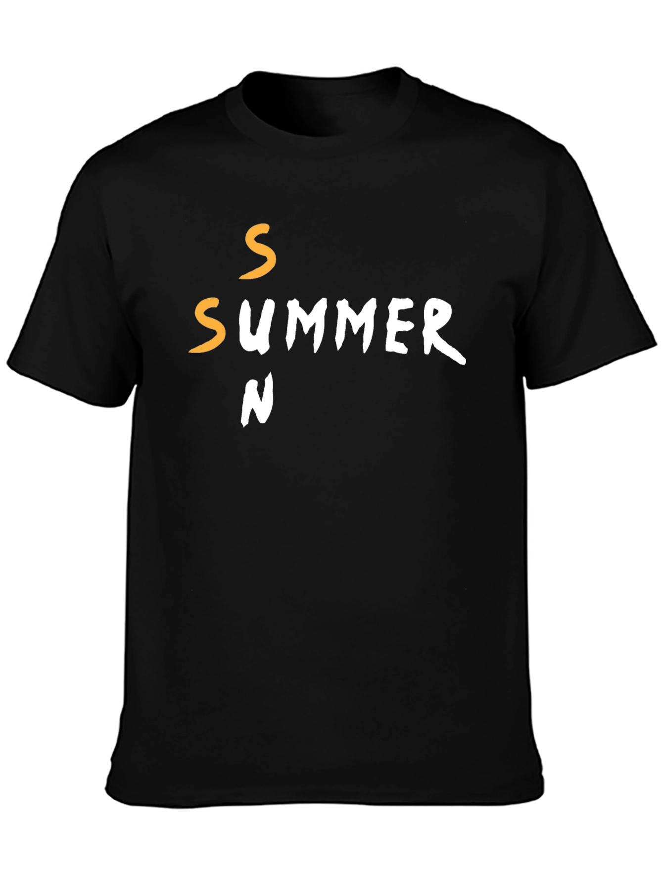 Summer Season Graphic T-Shirt - Casual Black Tee