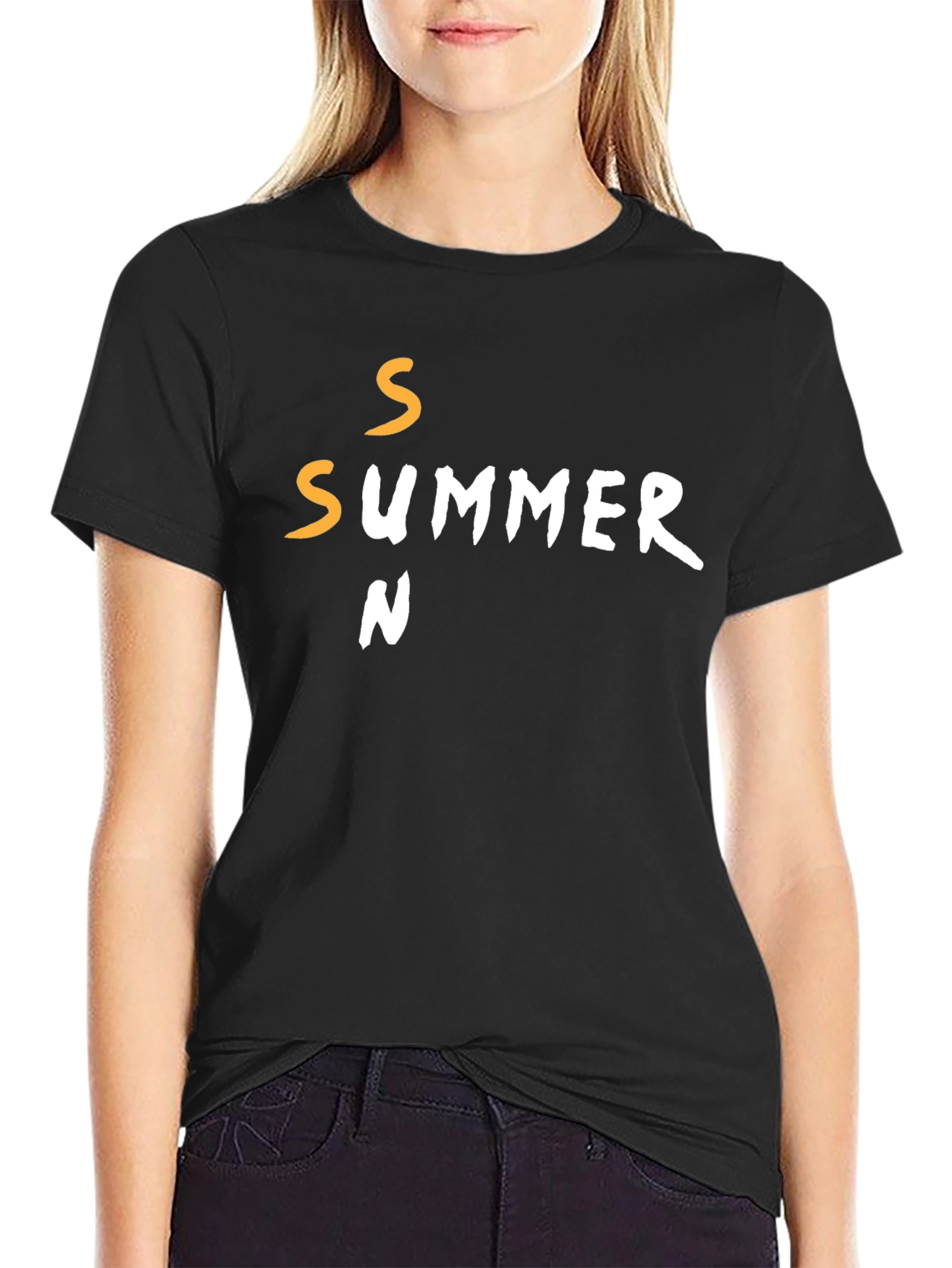Summer Season Graphic T-Shirt - Casual Black Tee