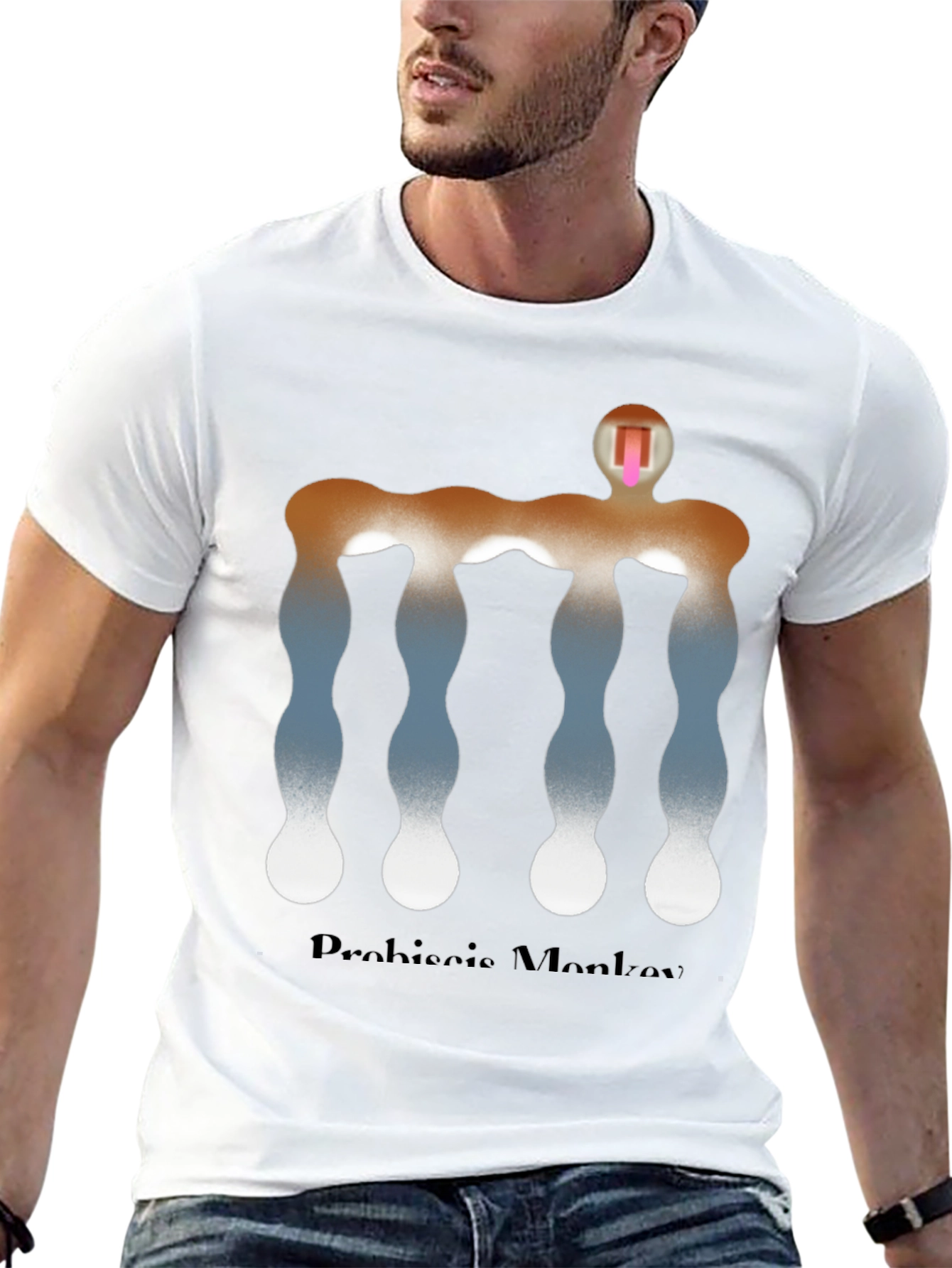 Proboscis Monkey Graphic T-Shirt - Modern Art Tee