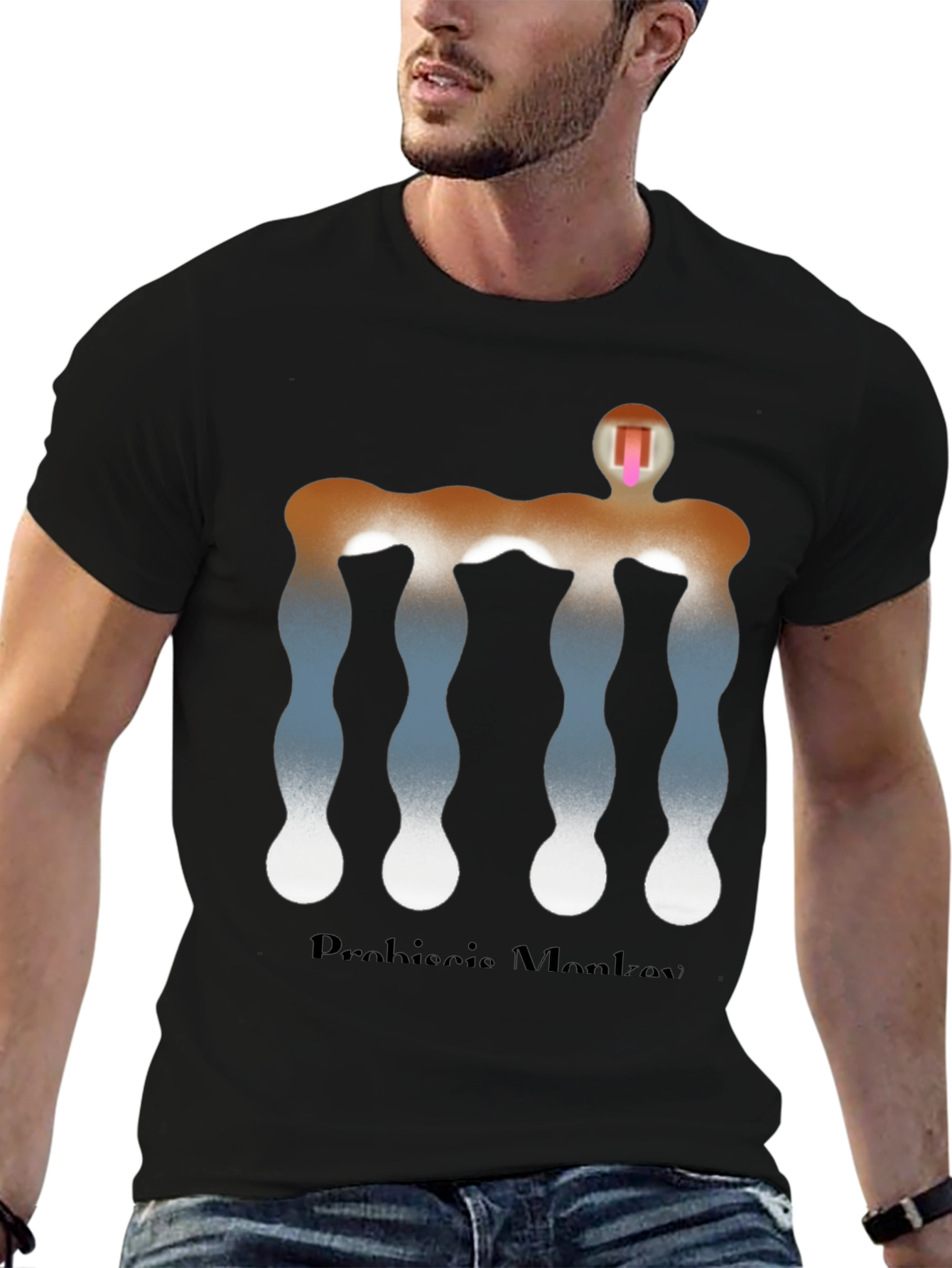 Proboscis Monkey Graphic T-Shirt - Modern Art Tee