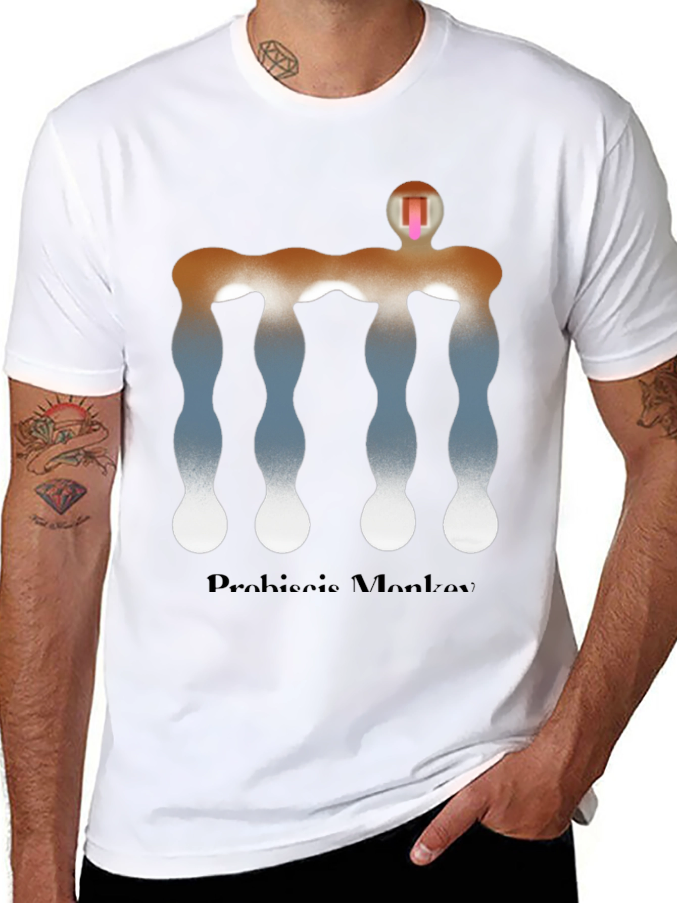 Proboscis Monkey Graphic T-Shirt - Modern Art Tee