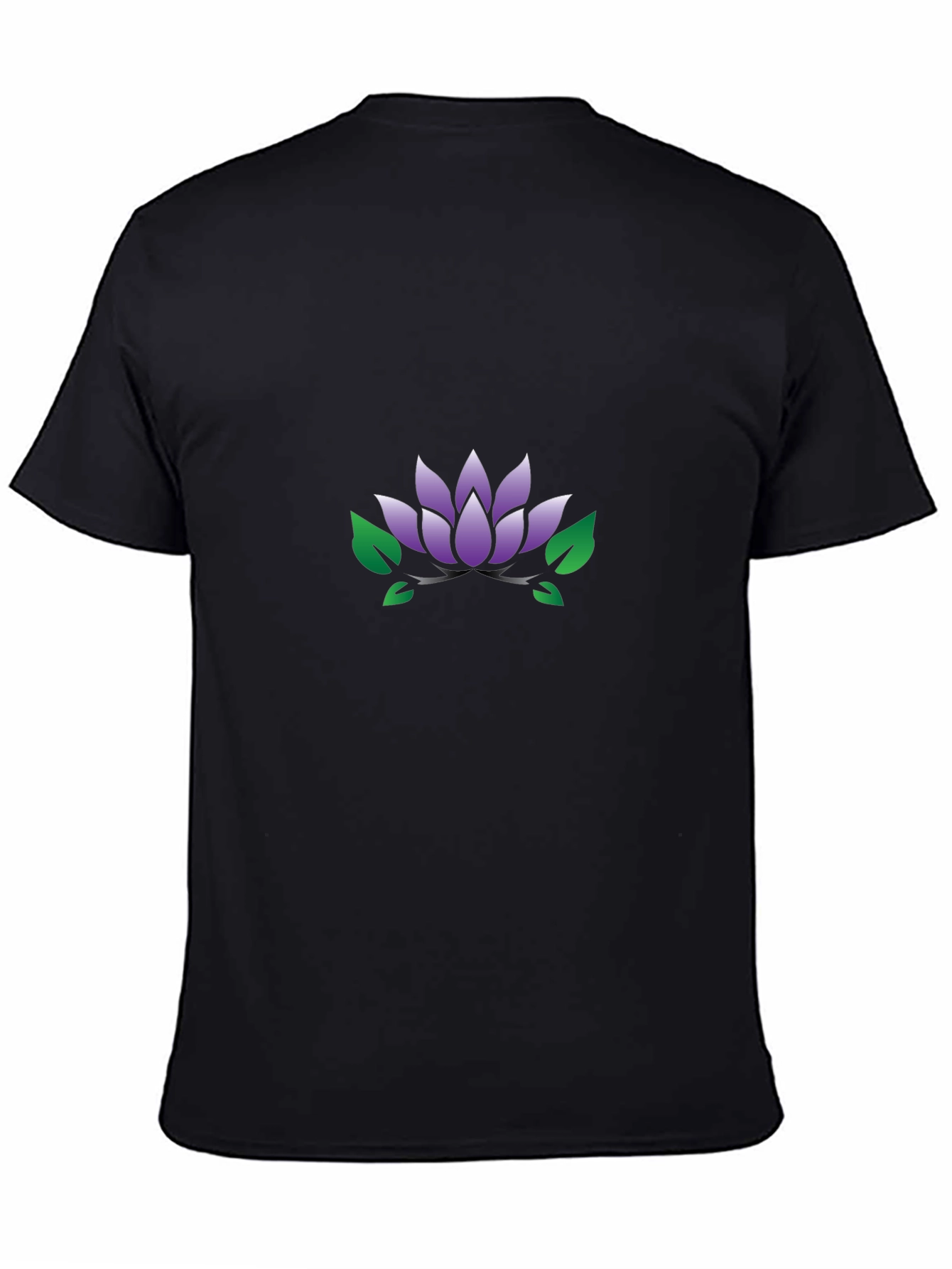 Lotus Flower Graphic Black T-Shirt